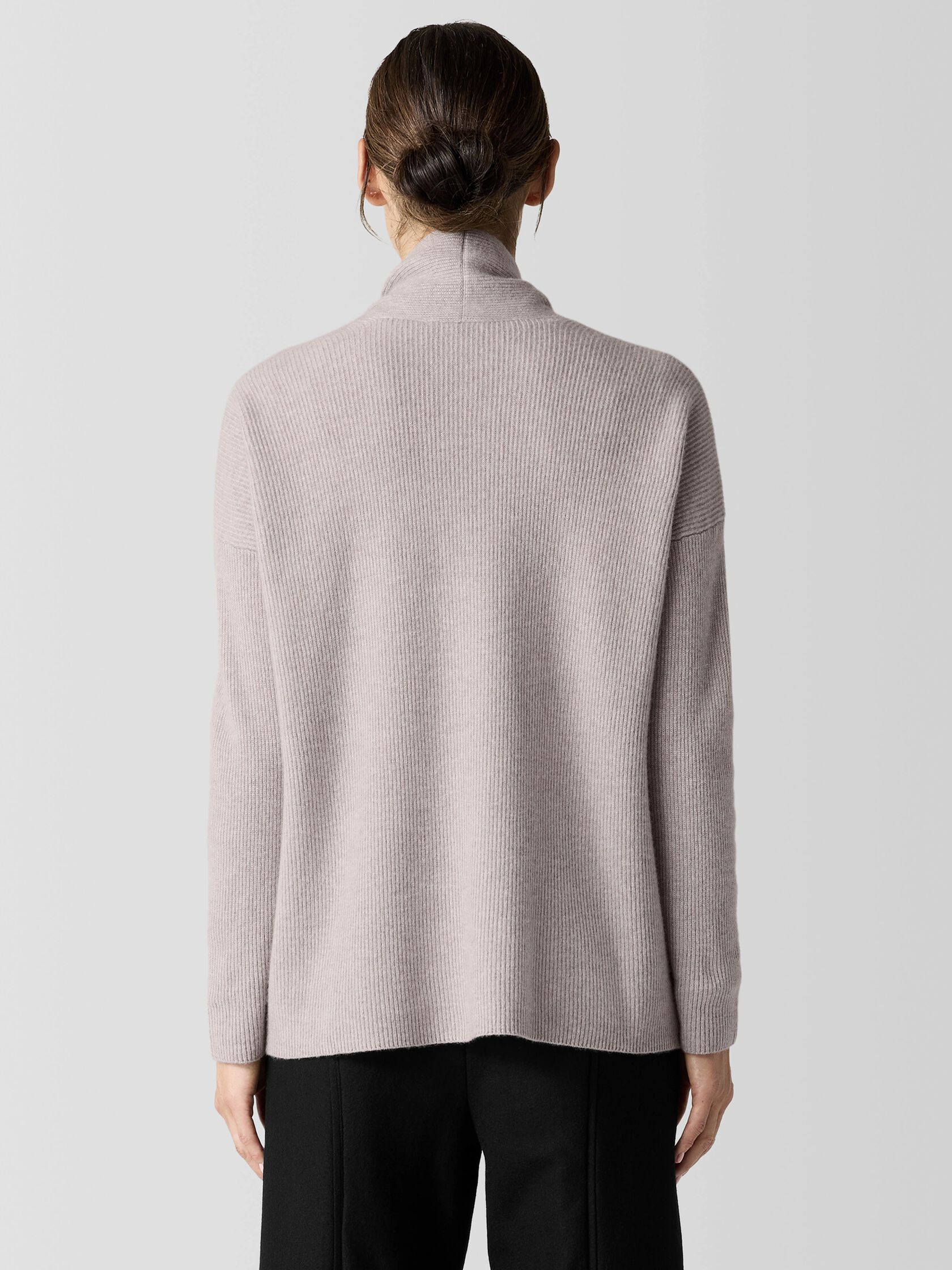 Italian Cashmere High Collar Cardigan