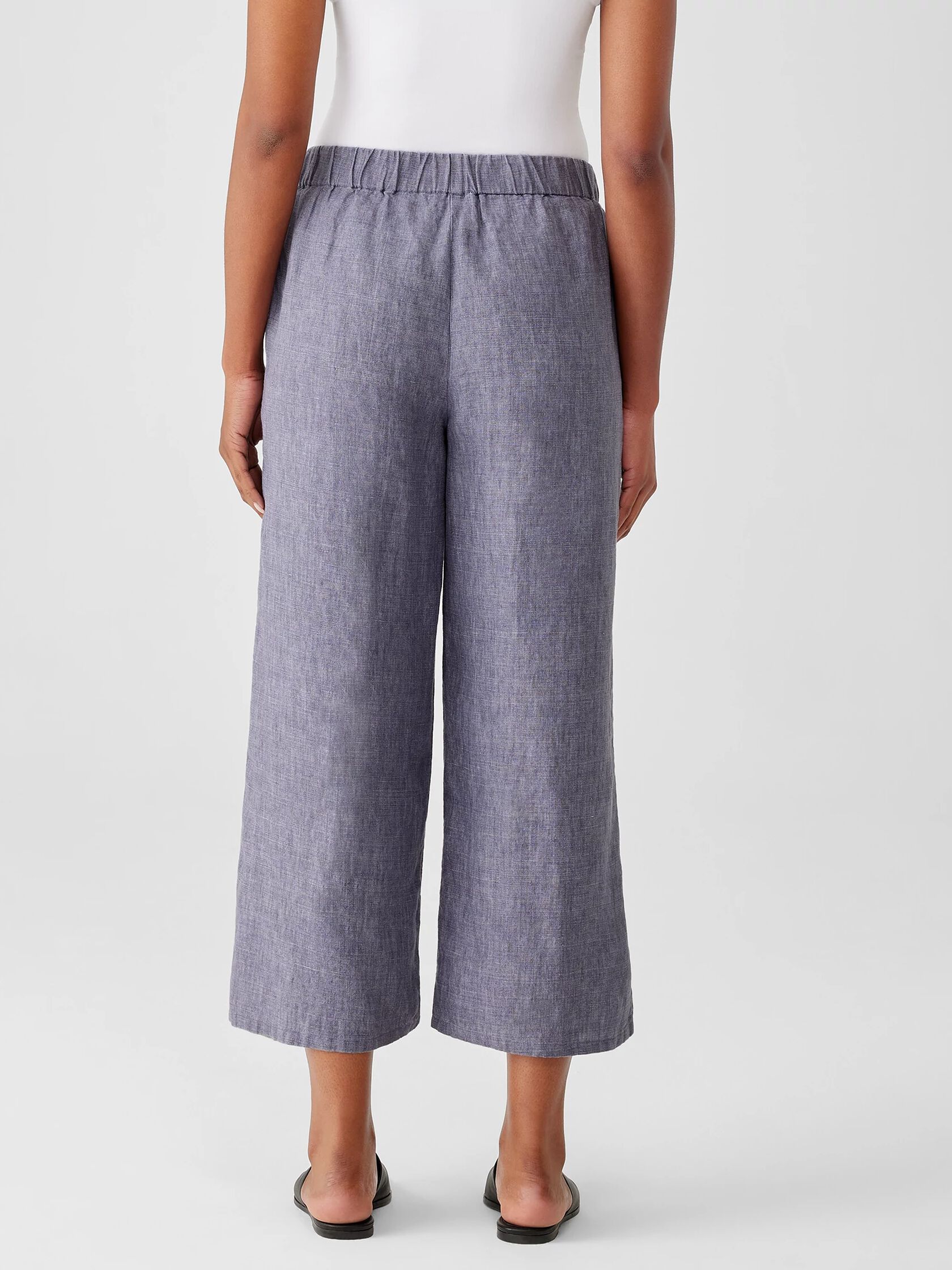 Washed Organic Linen Delave Wide-Leg Pant