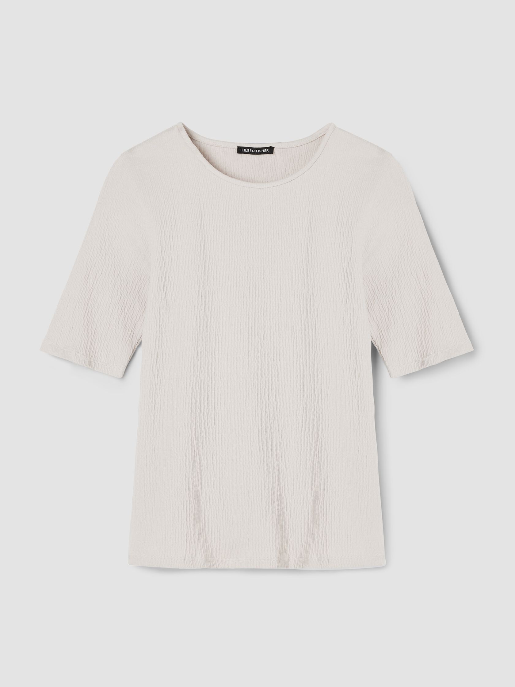 Crinkled Jersey Crew Neck Top