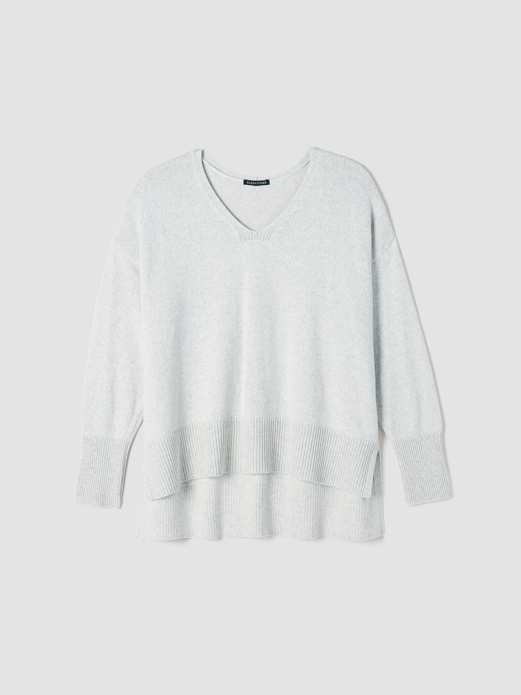 Cotton and Recycled Cashmere V-Neck Top