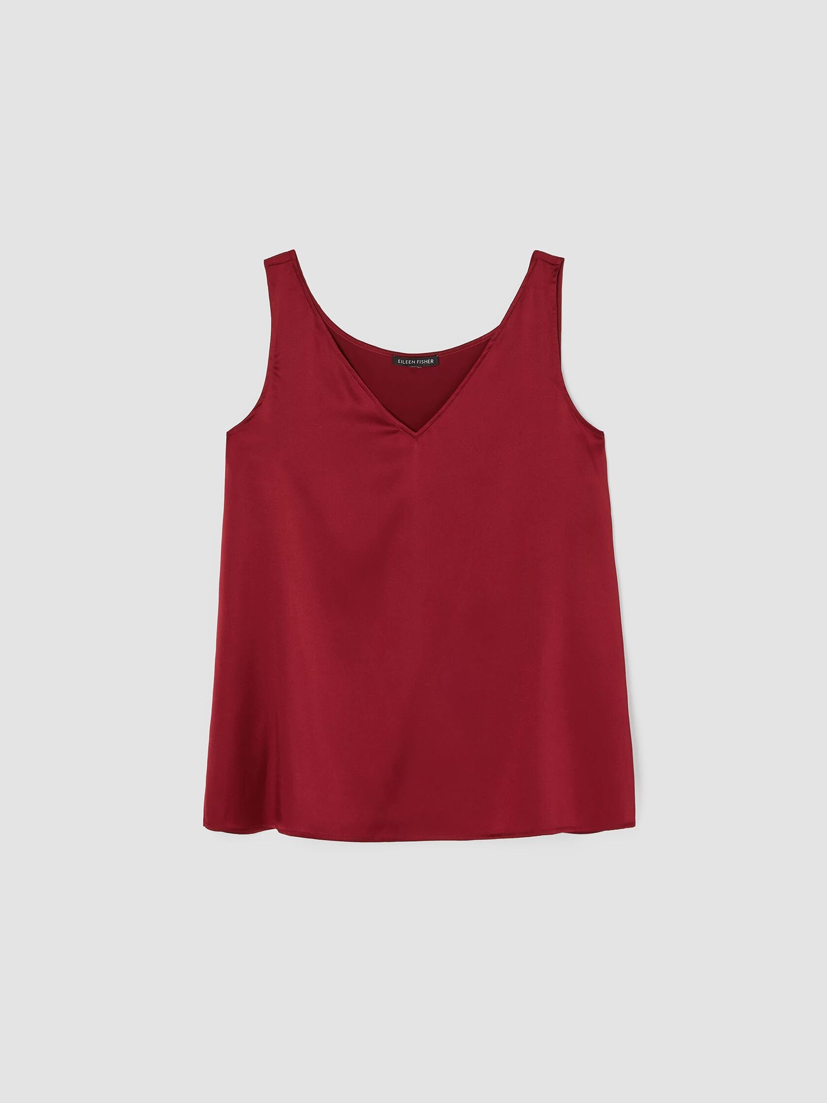 Stretch Silk Charmeuse V-Neck Tank
