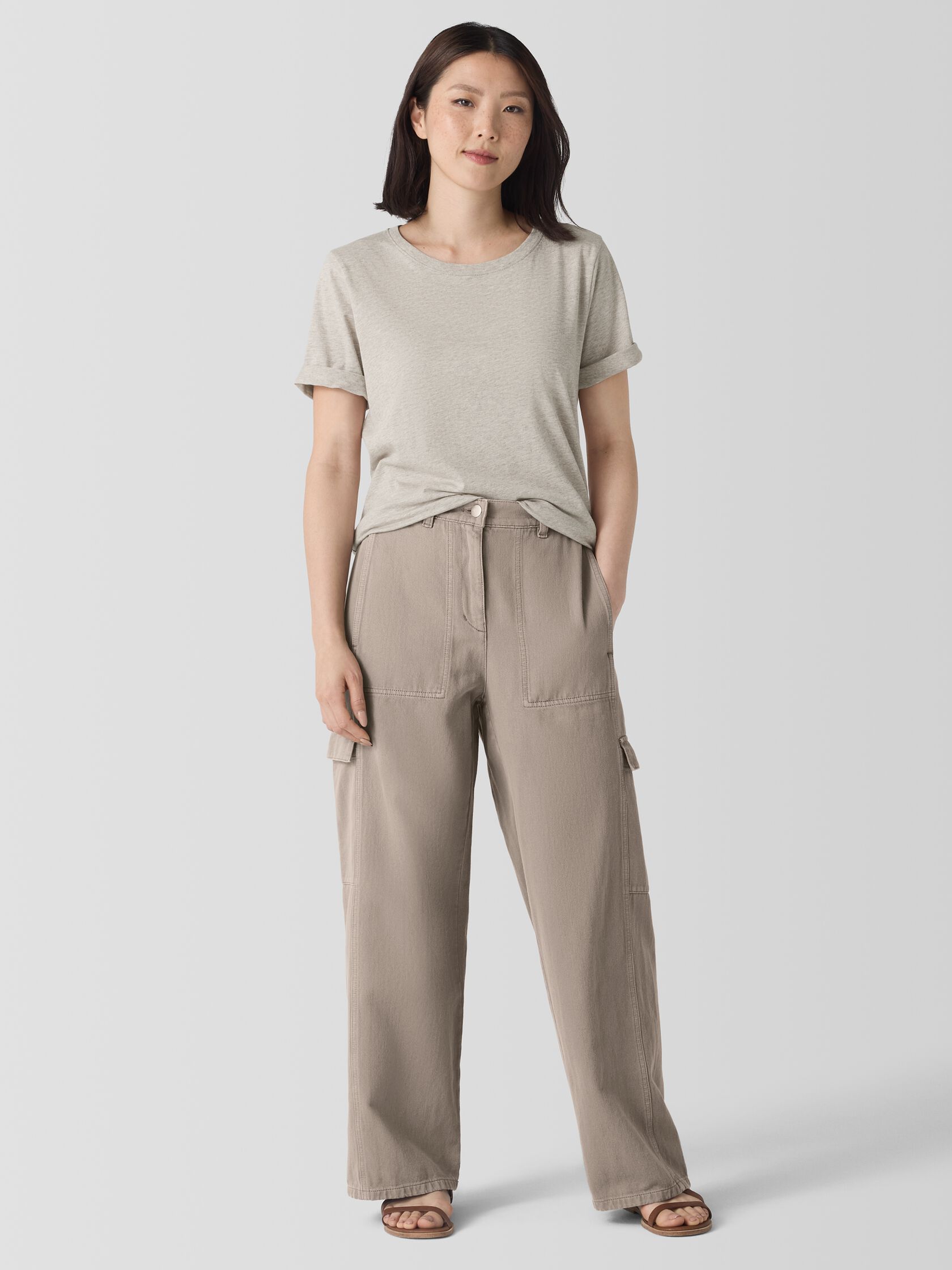 Garment-Dyed Utility&nbsp;Organic&nbsp;Cotton Cargo Pant