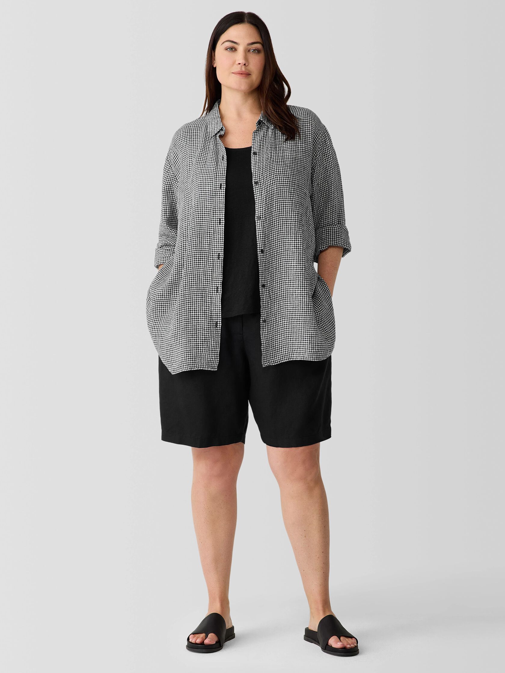 Puckered Organic Linen Classic Collar Shirt