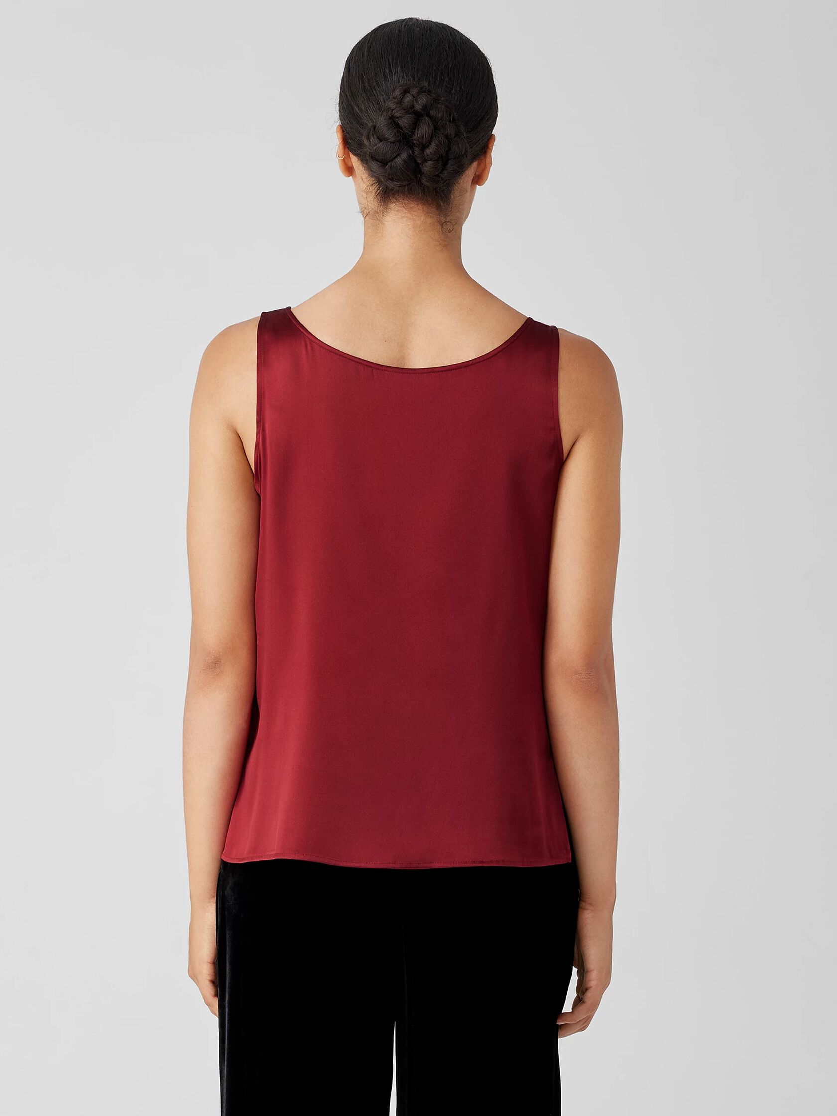 Stretch Silk Charmeuse V-Neck Tank