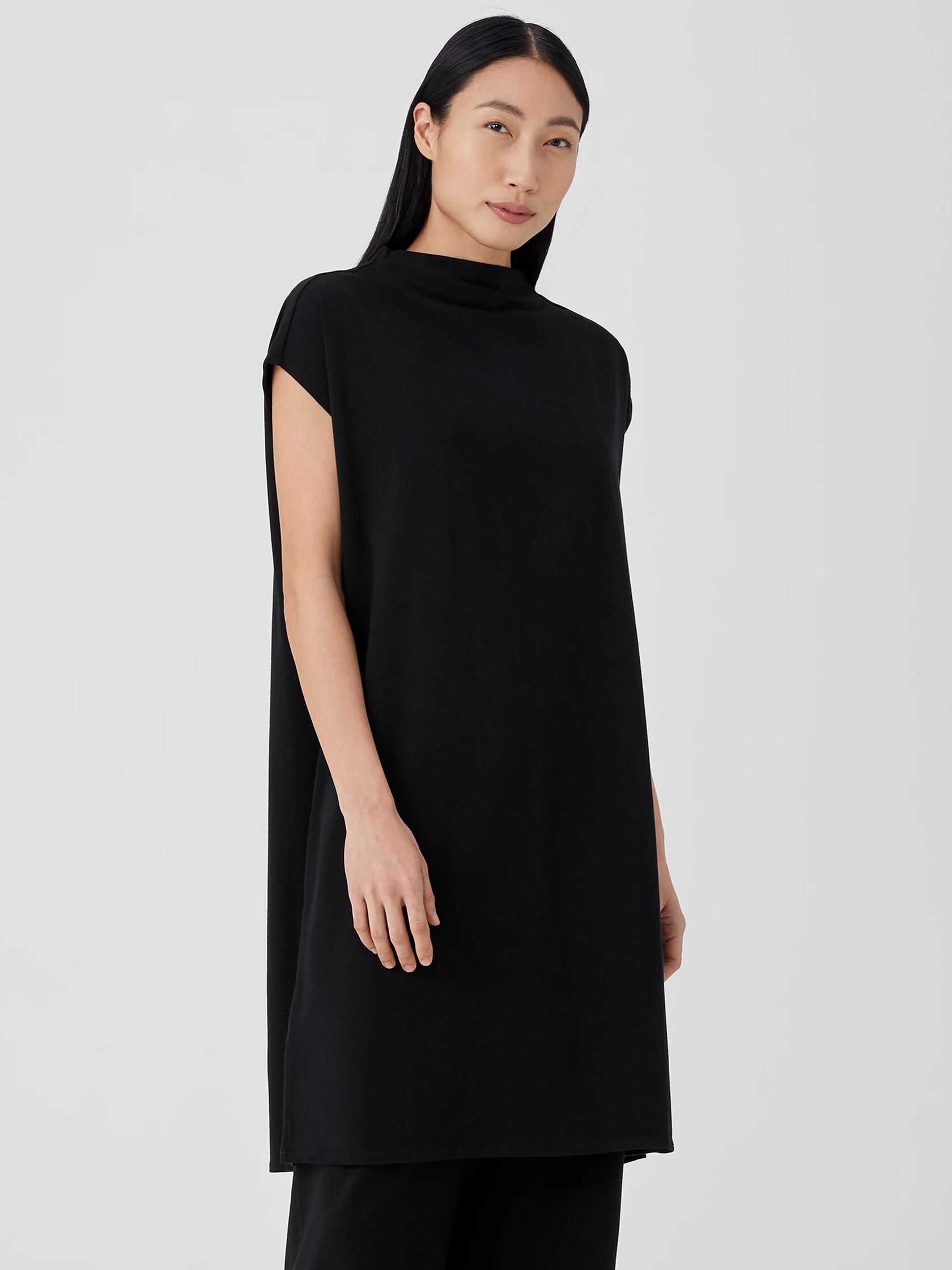 Traceable Organic Cotton Jersey Funnel Neck Dress