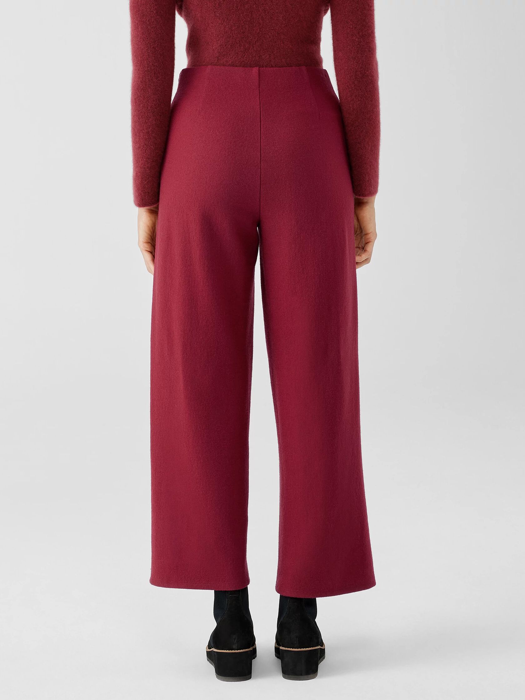 Boiled Wool Jersey Wide-Leg Pant
