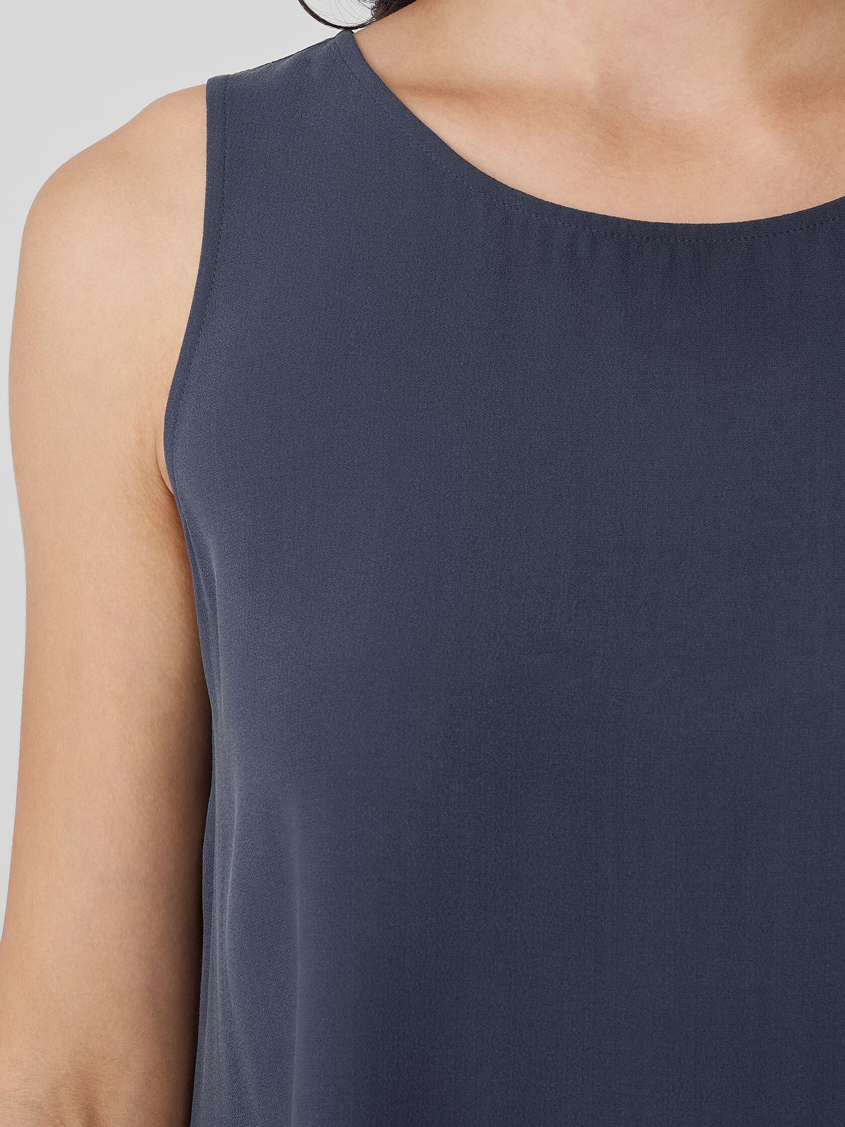 Silk Georgette Crepe Ballet Neck Tank