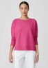 Pima Cotton Stretch Jersey Bateau Neck Top