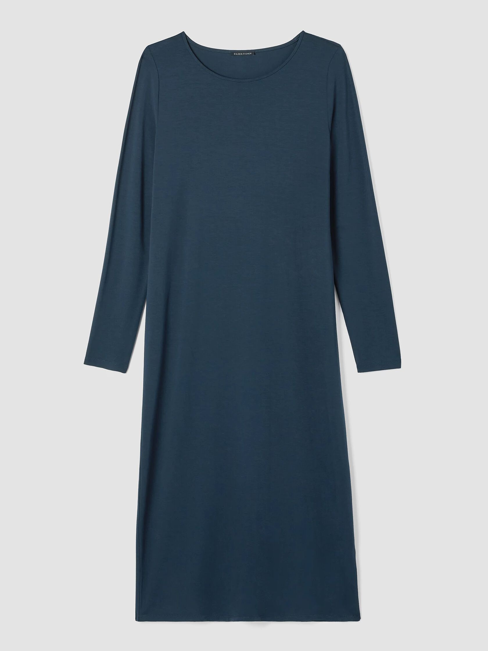 Stretch Jersey Knit Jewel Neck Dress