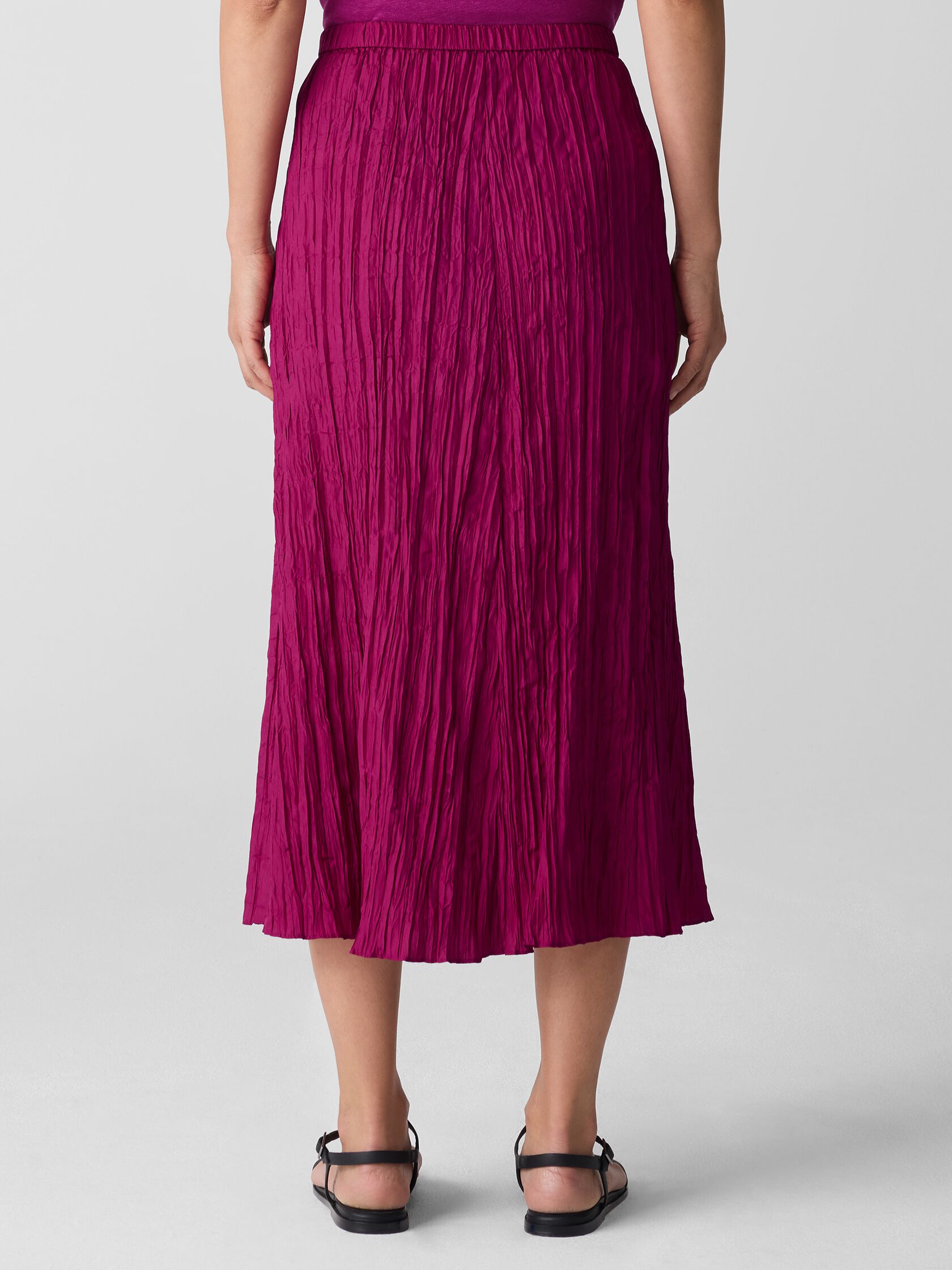 Crushed Silk Flared Skirt
