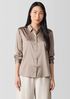 Stretch Silk Charmeuse&nbsp;Classic Collar Shirt