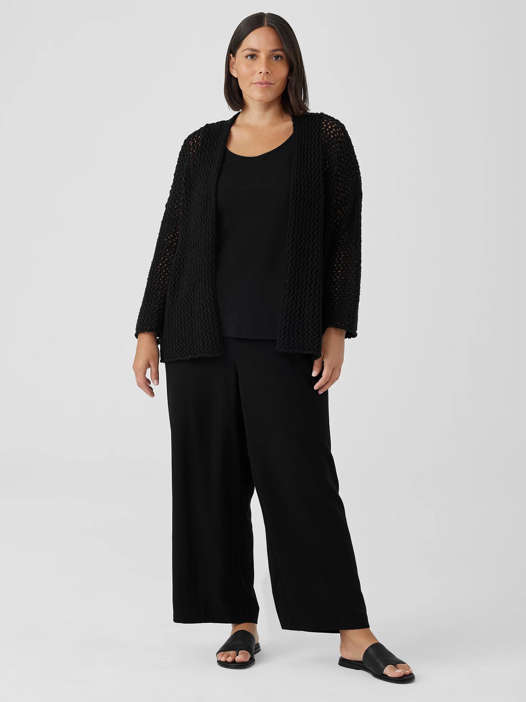 Peruvian Organic Cotton Boucle&nbsp;High Collar Cardigan