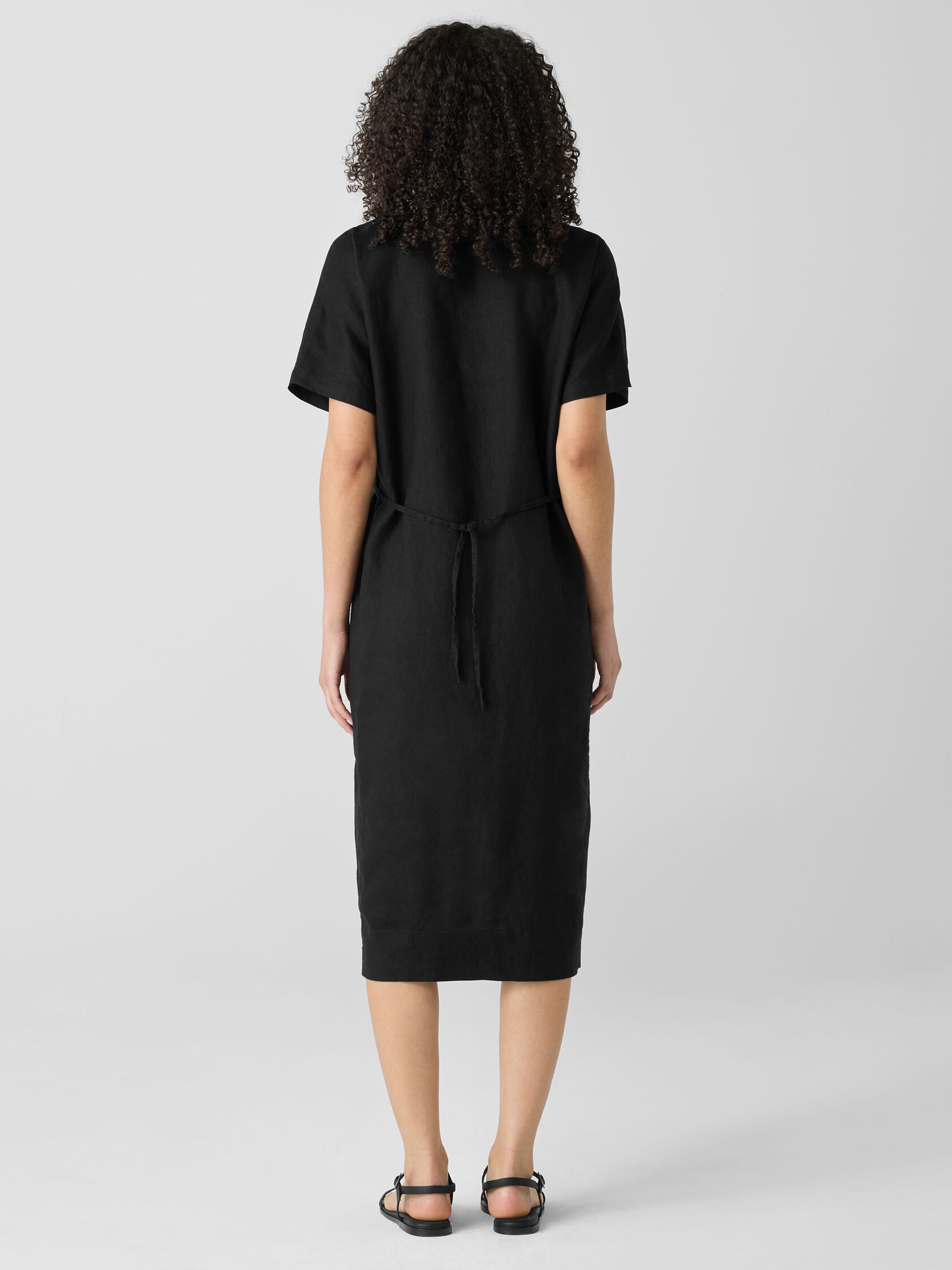 Organic Linen Jewel Neck Dress