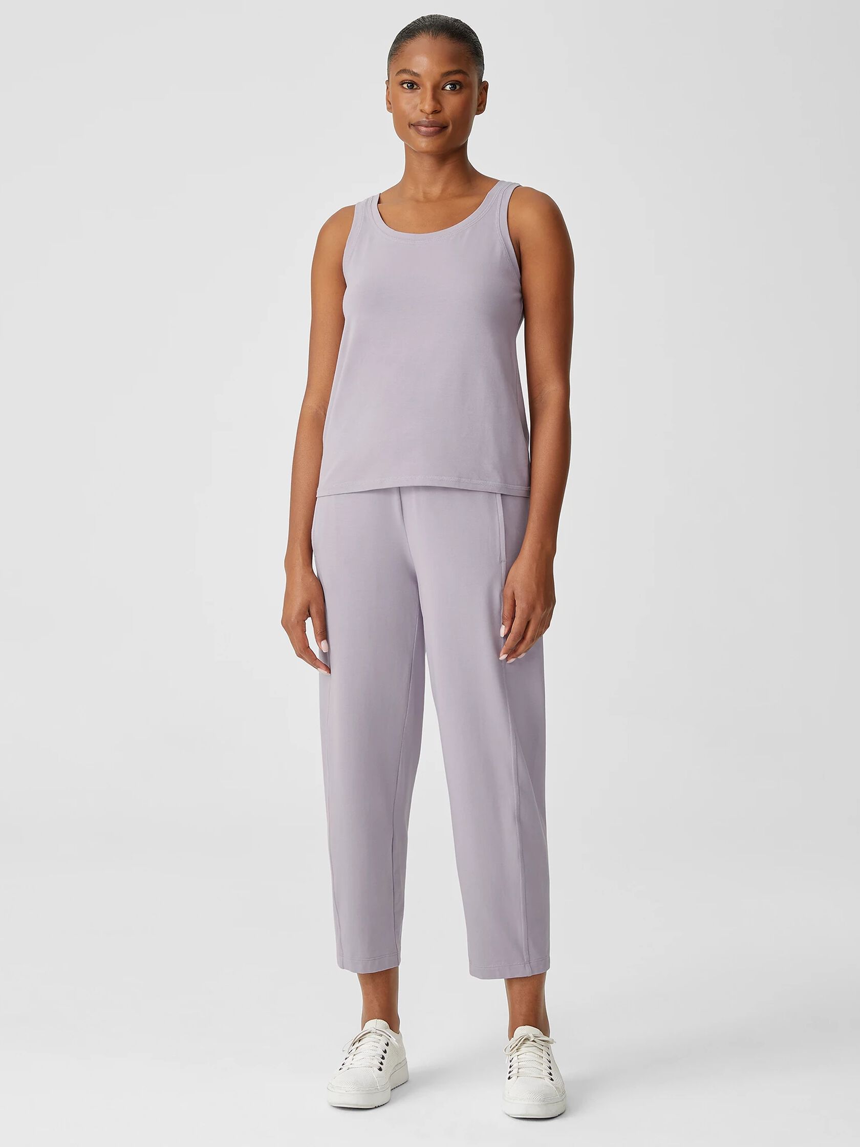 Organic Pima Cotton Stretch Jersey Scoop Neck Tank