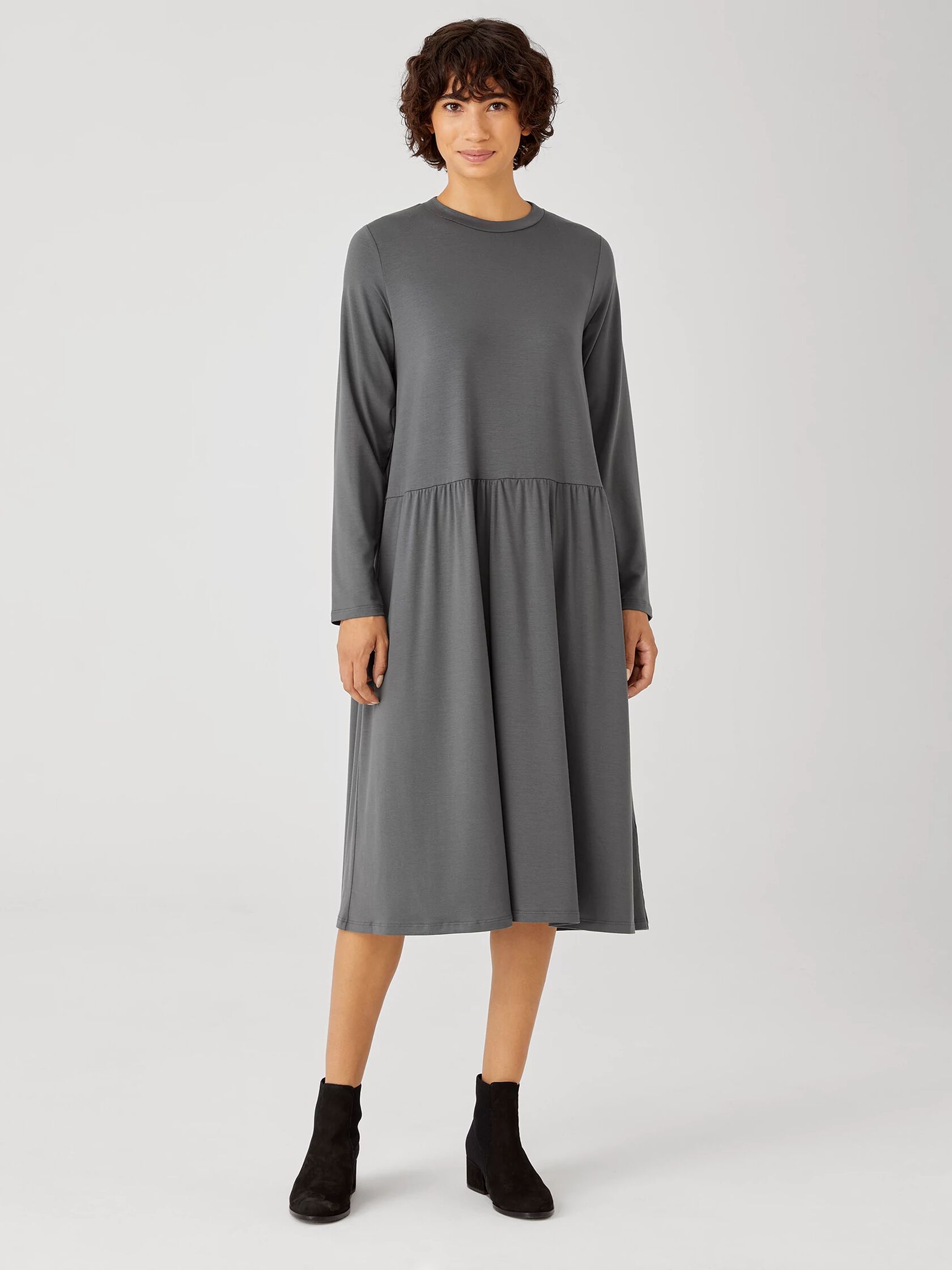 Fine Jersey Shirred Dress