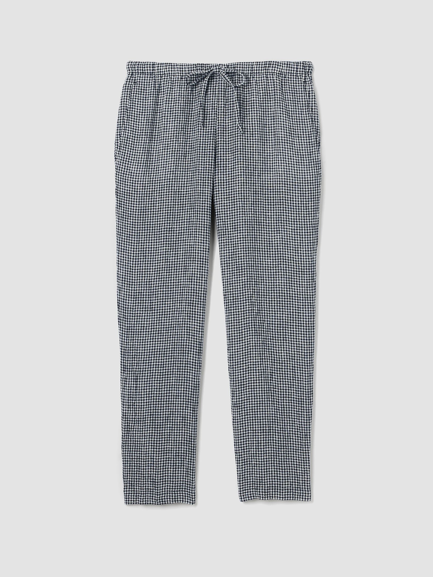Puckered Organic Linen Tapered Pant