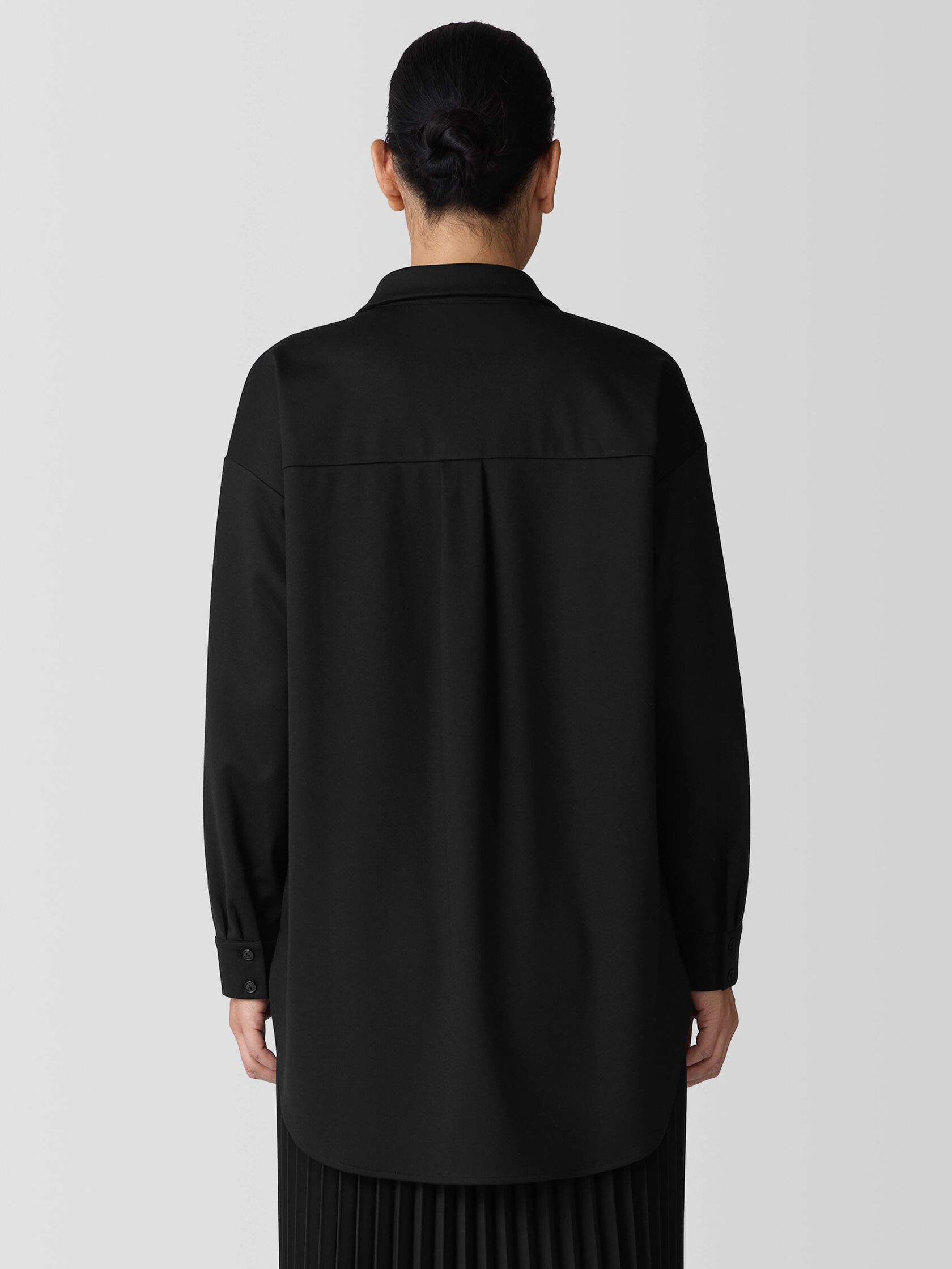 Lightweight Ponte Classic Collar Long Shirt