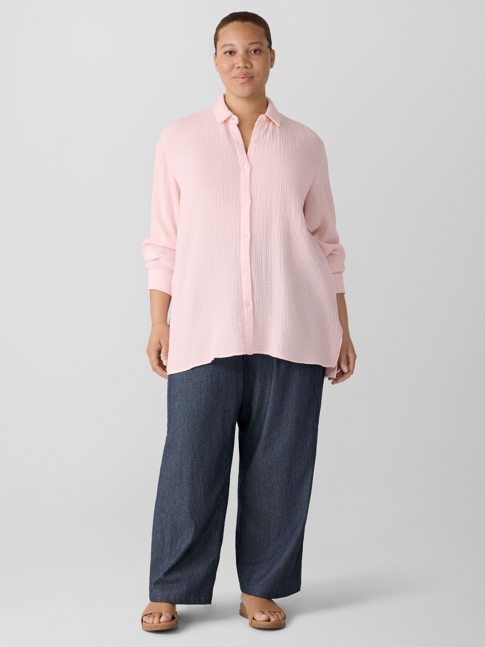 Organic Cotton Lofty Gauze Classic Collar Shirt