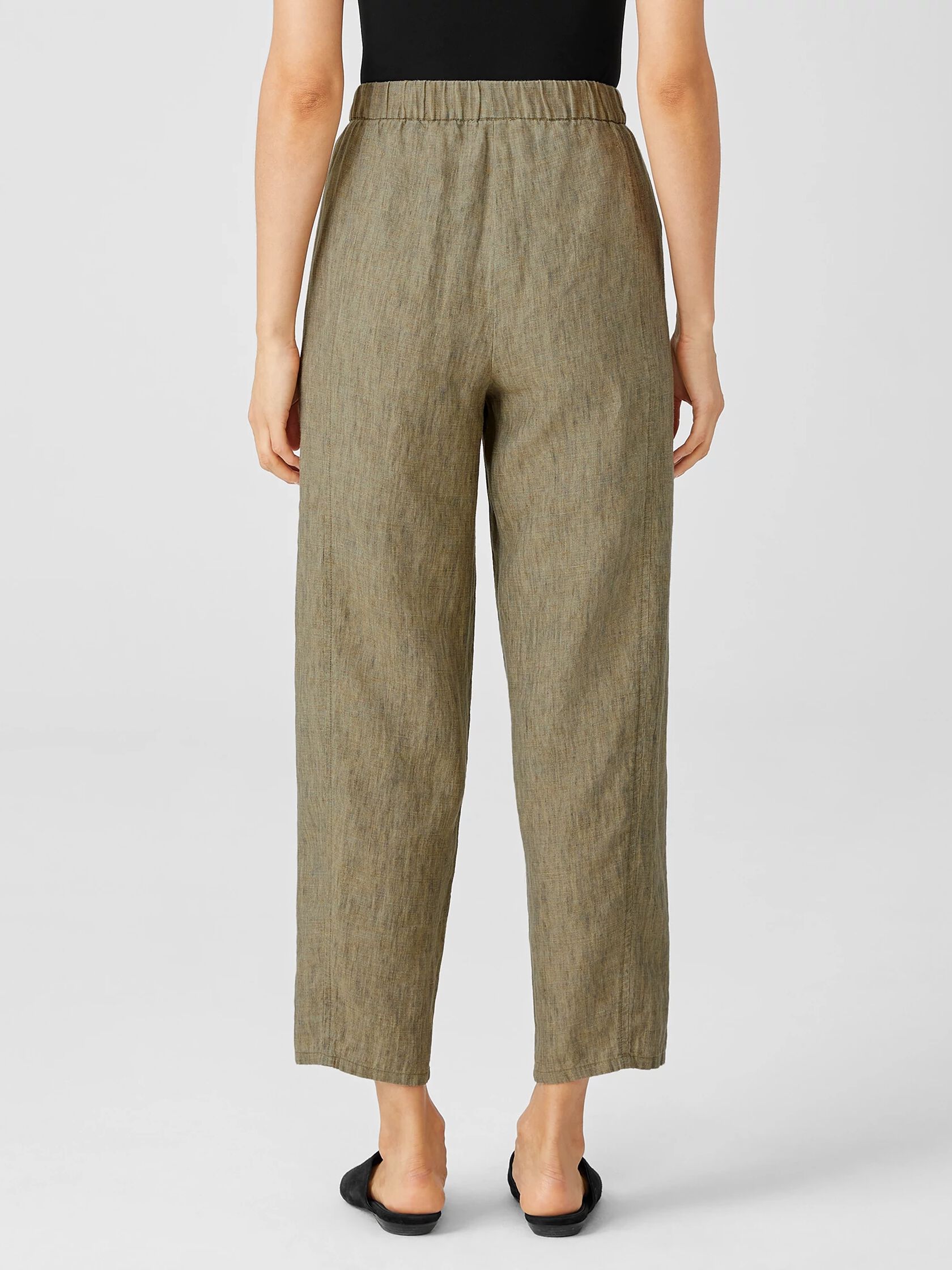 Washed Organic Linen Delave Lantern Pant