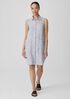 Striped Organic Linen Crinkle&nbsp;Sleeveless Shirtdress