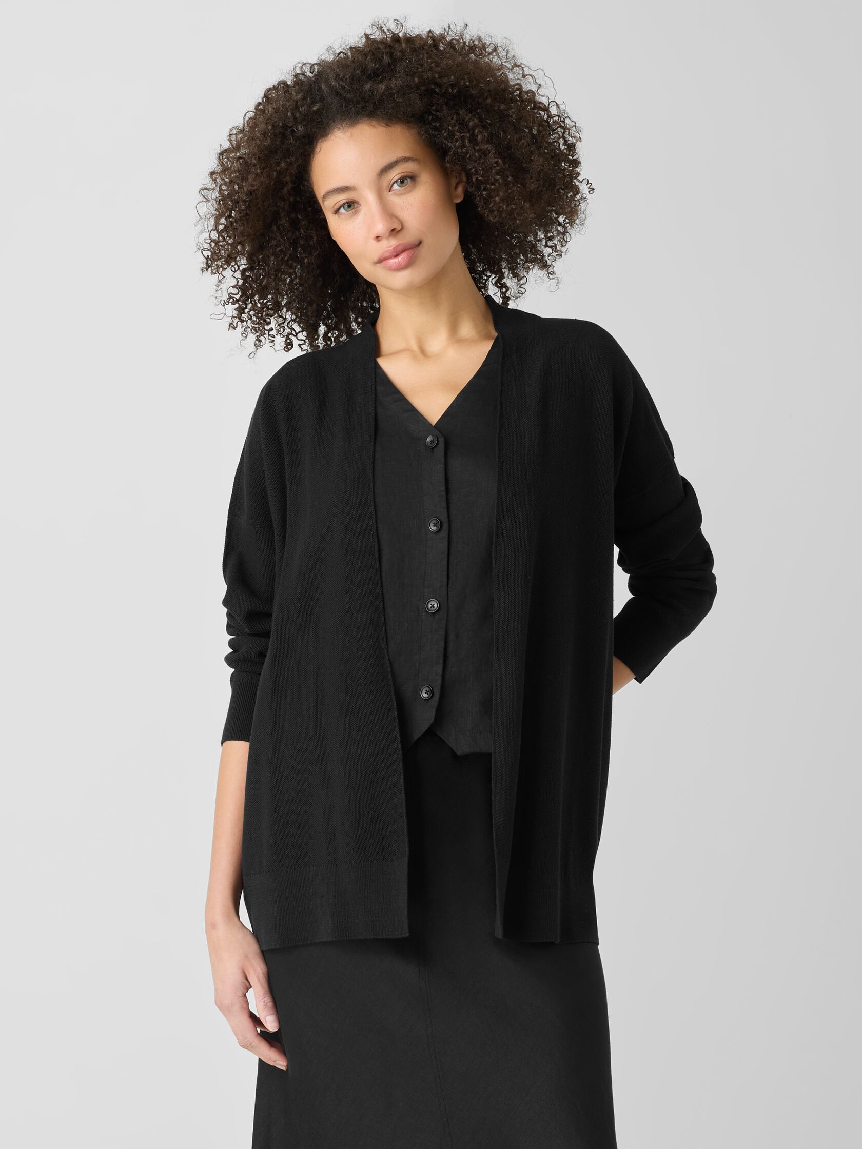 Organic Linen Cotton Long Cardigan