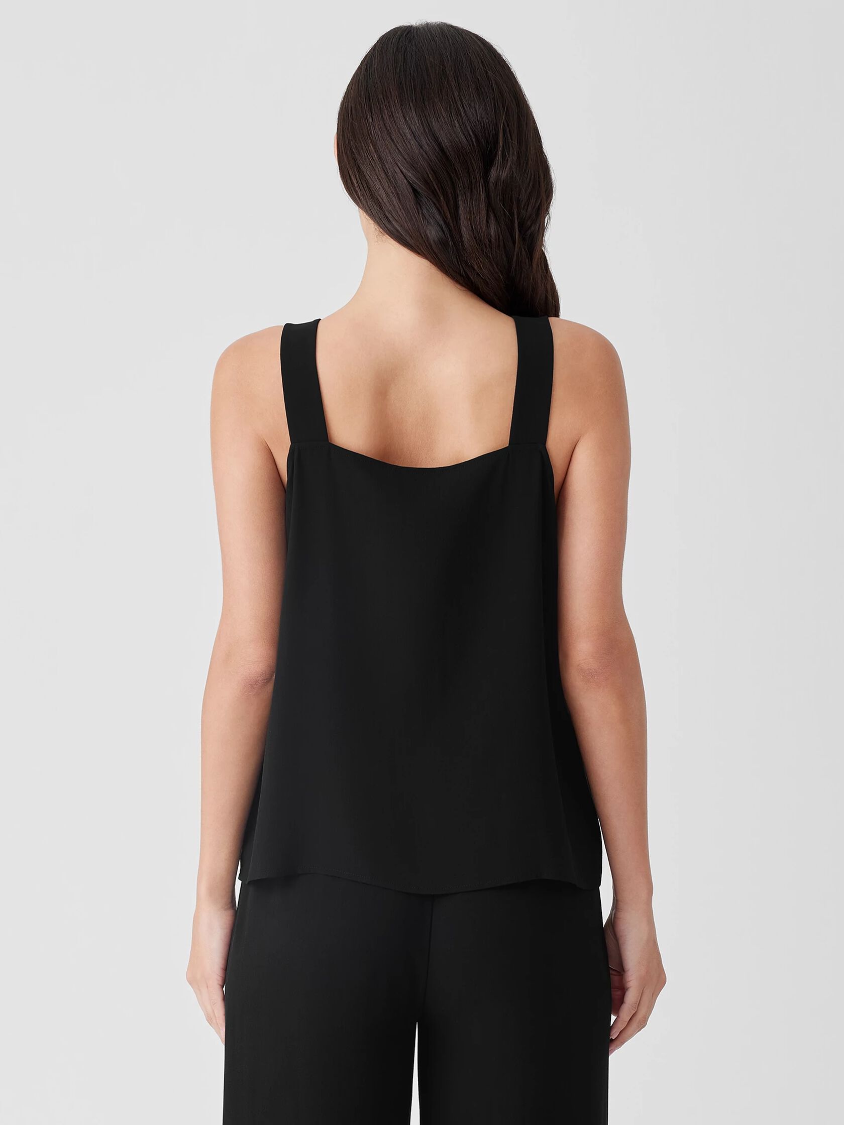Silk Georgette Crepe Square Neck Tank
