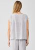 Striped Organic Linen Crinkle&nbsp;Shirred-Back Top