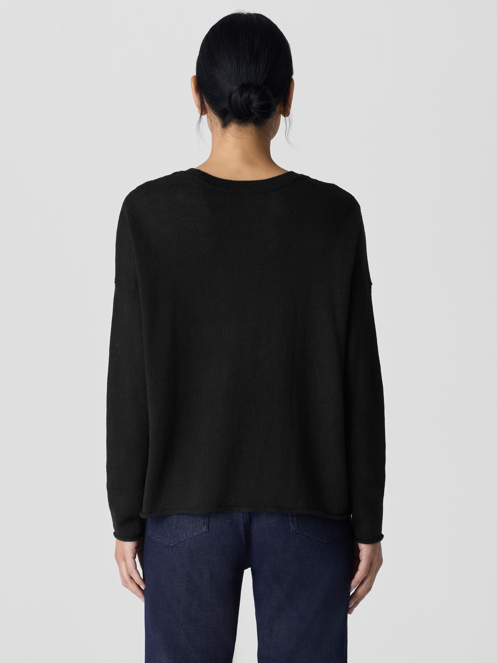 Organic Linen Cotton Cord Crew Neck Top