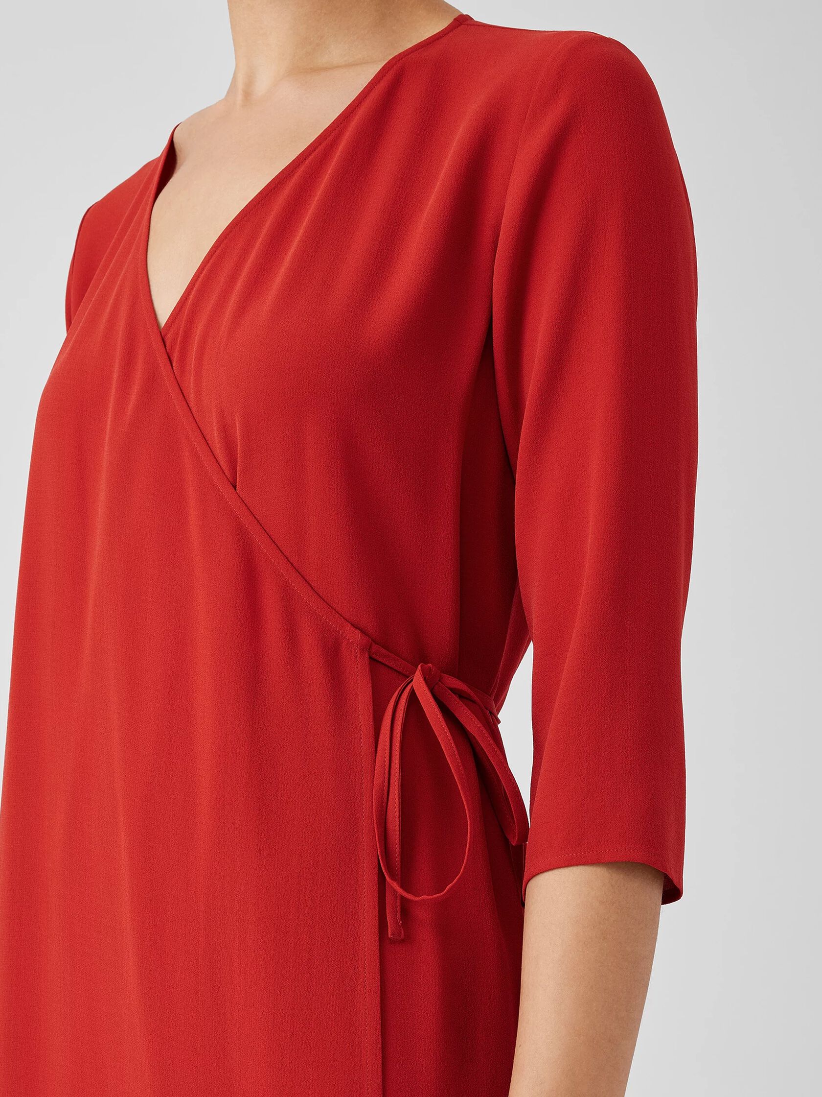 Silk Georgette Crepe Wrap Dress