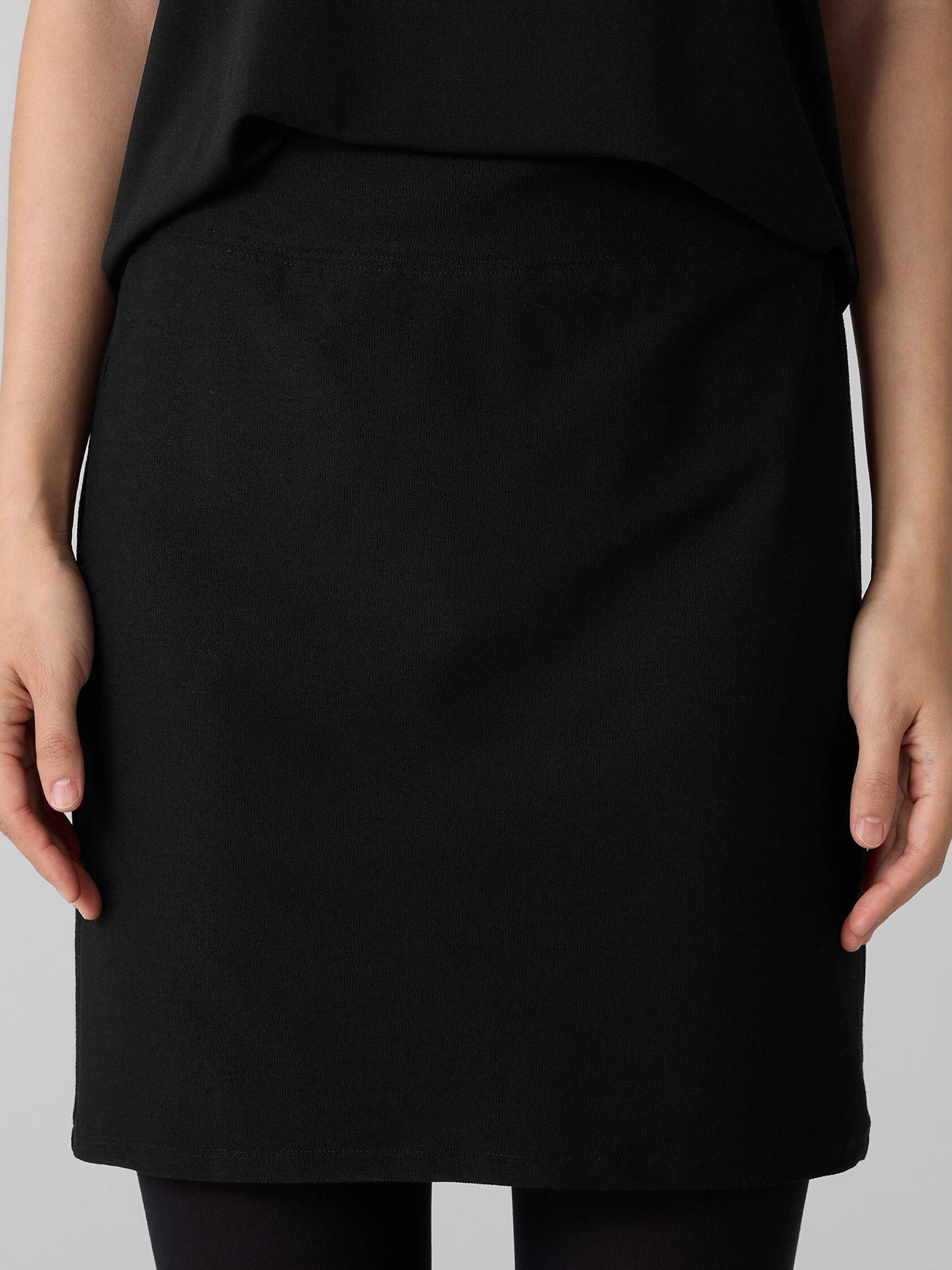 Washable Stretch Crepe Mini Skirt