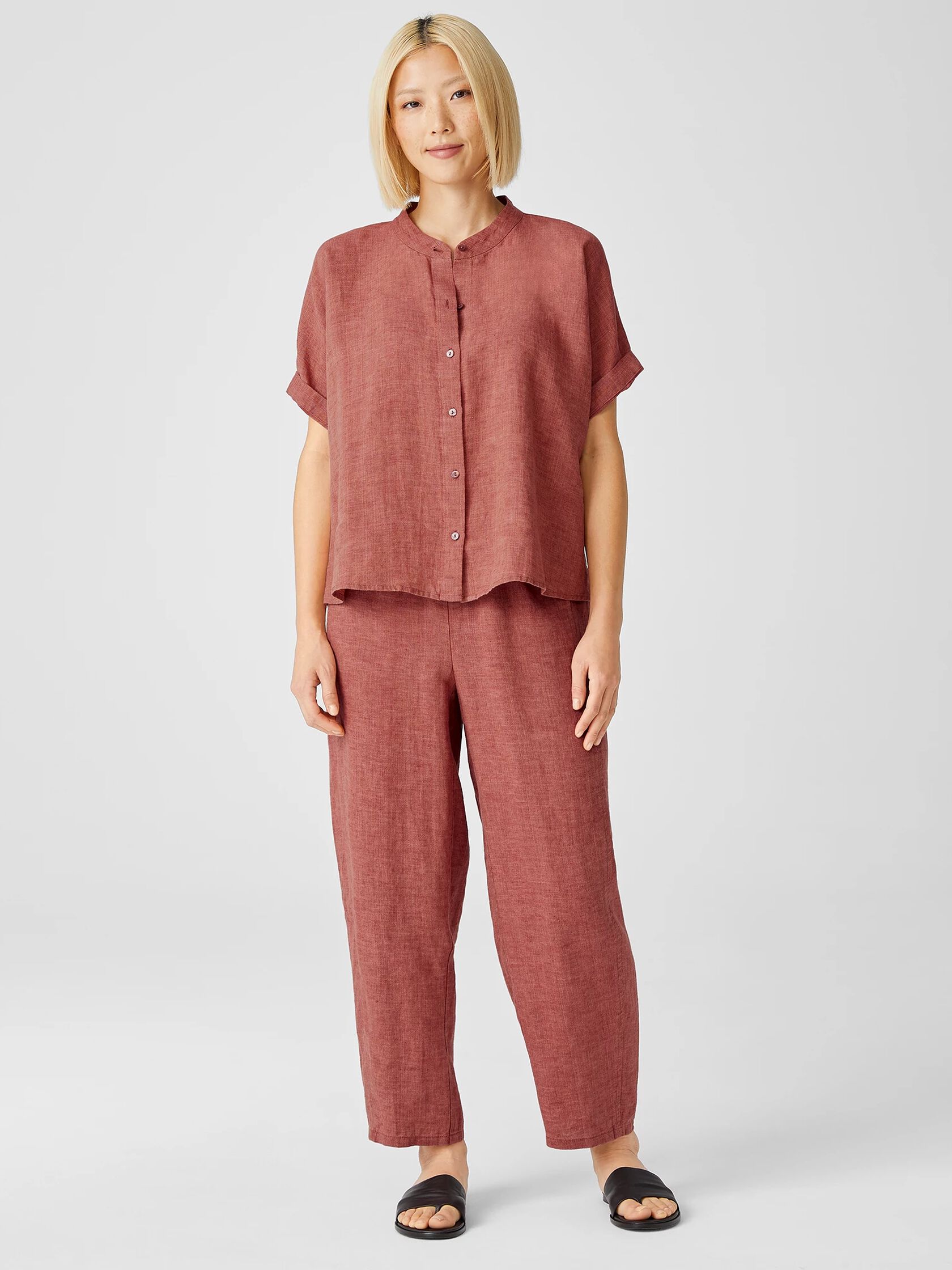 Washed Organic Linen Delave Shirt