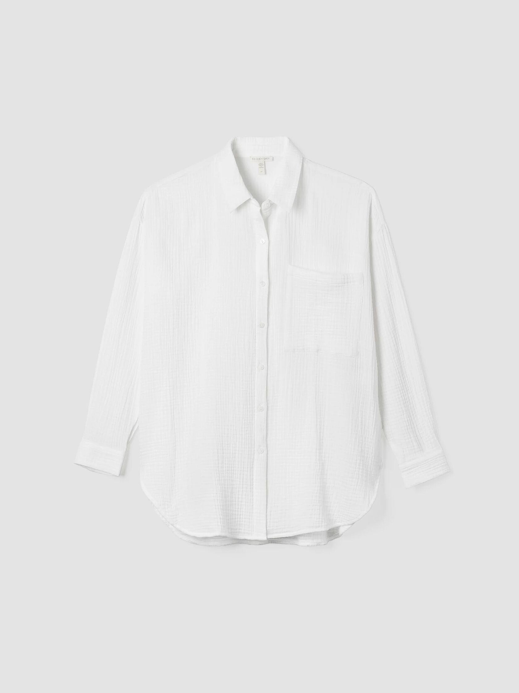 Organic Cotton Lofty Gauze Classic Collar Long Shirt