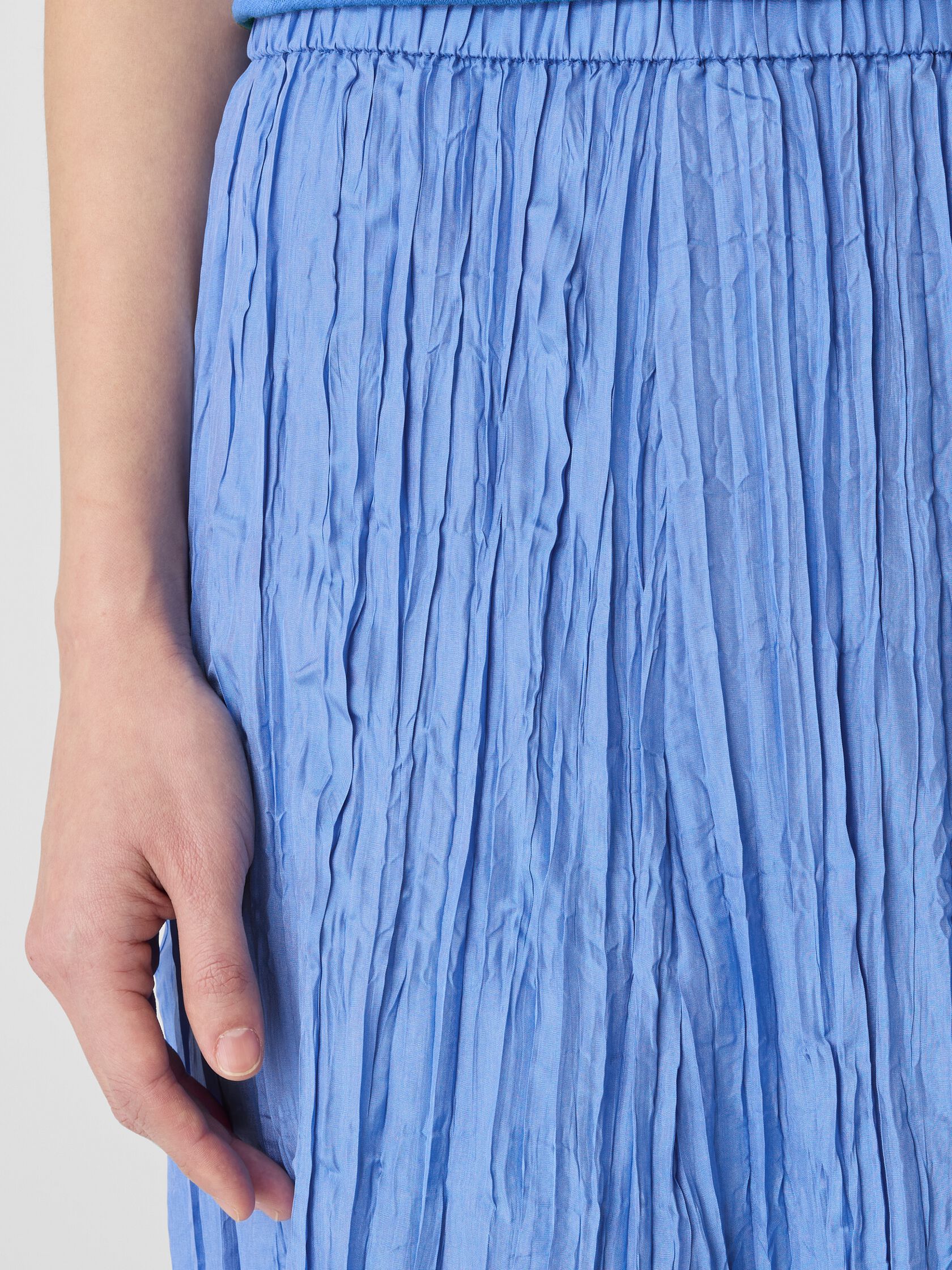 Crushed Silk Flared Skirt