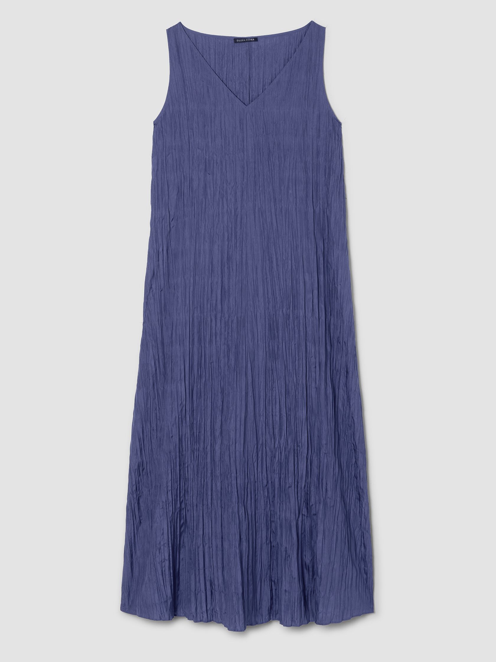 Crushed Silk V-Neck Dress