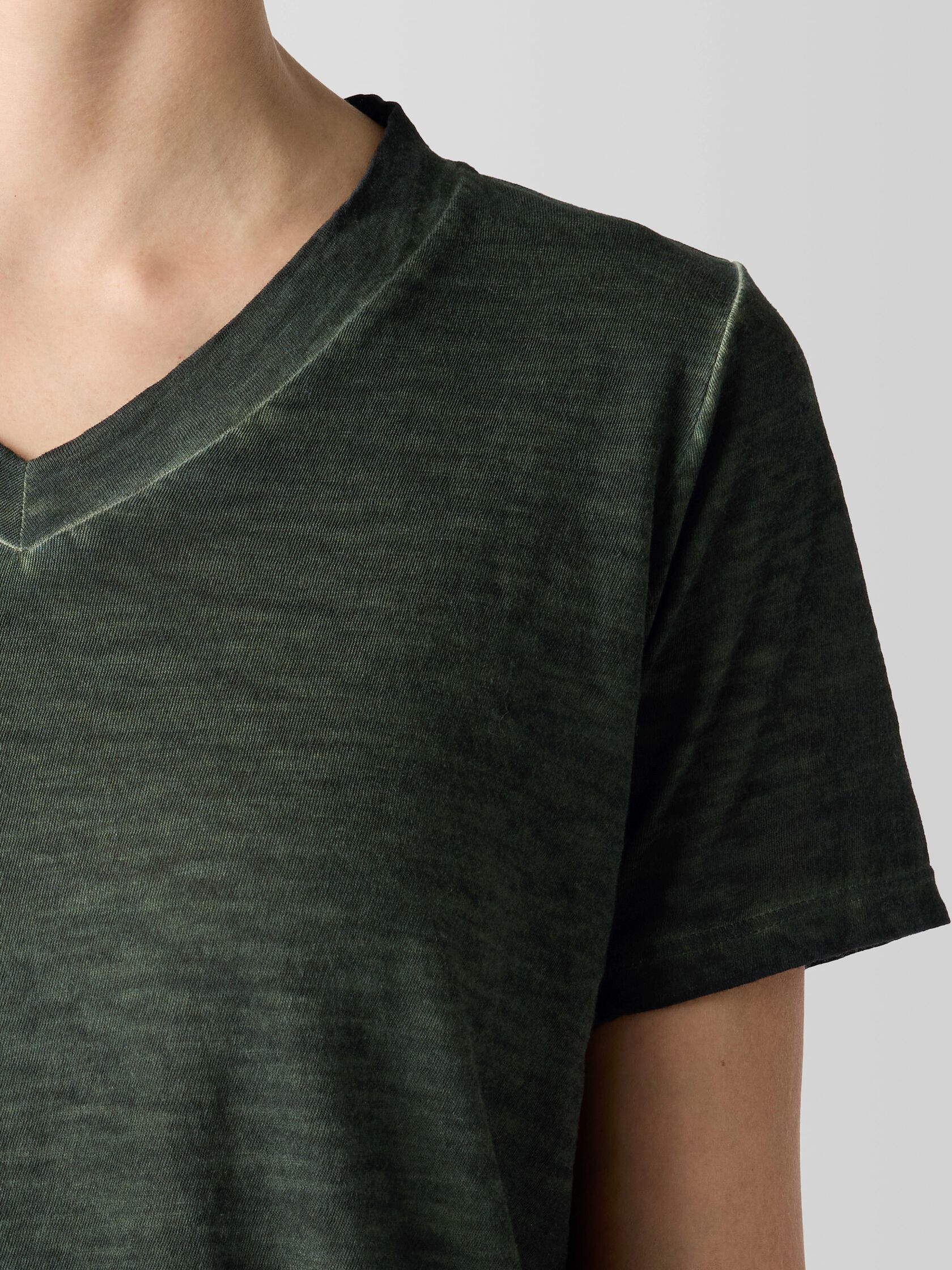 Organic Cotton Hazy Slub V-Neck Tee