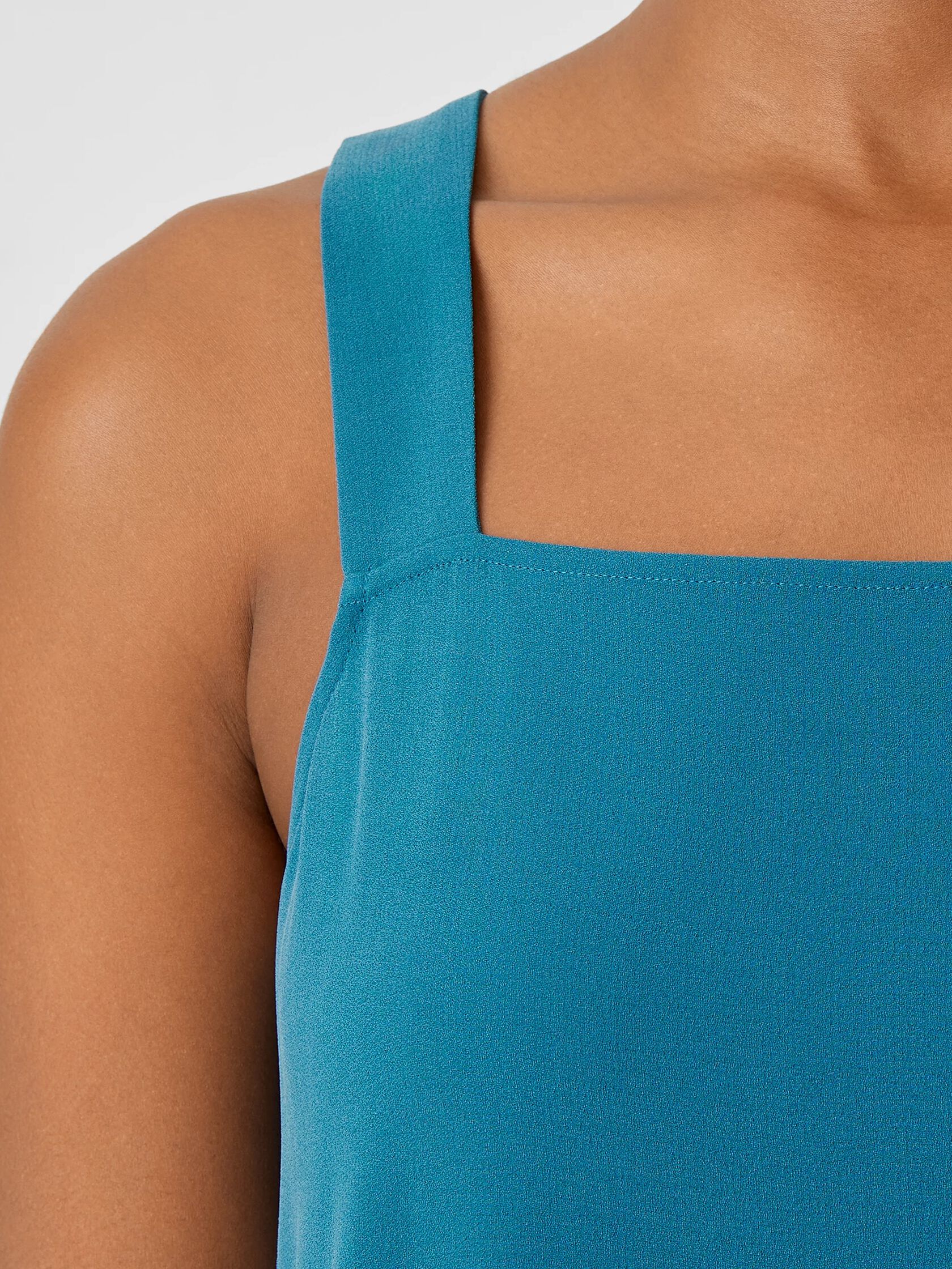 Silk Georgette Crepe Square Neck Dress