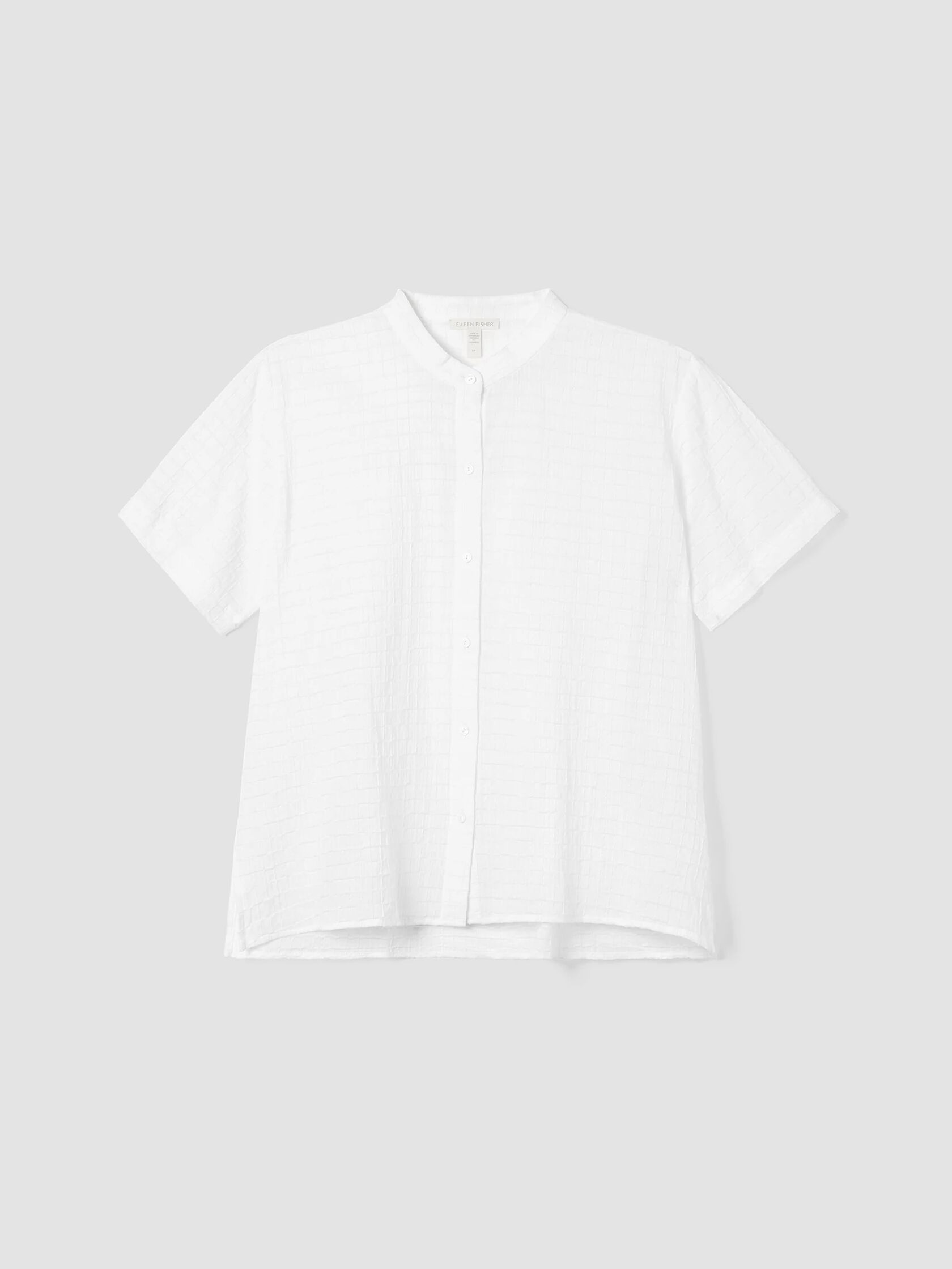 Organic Cotton Voile Box Band Collar Shirt