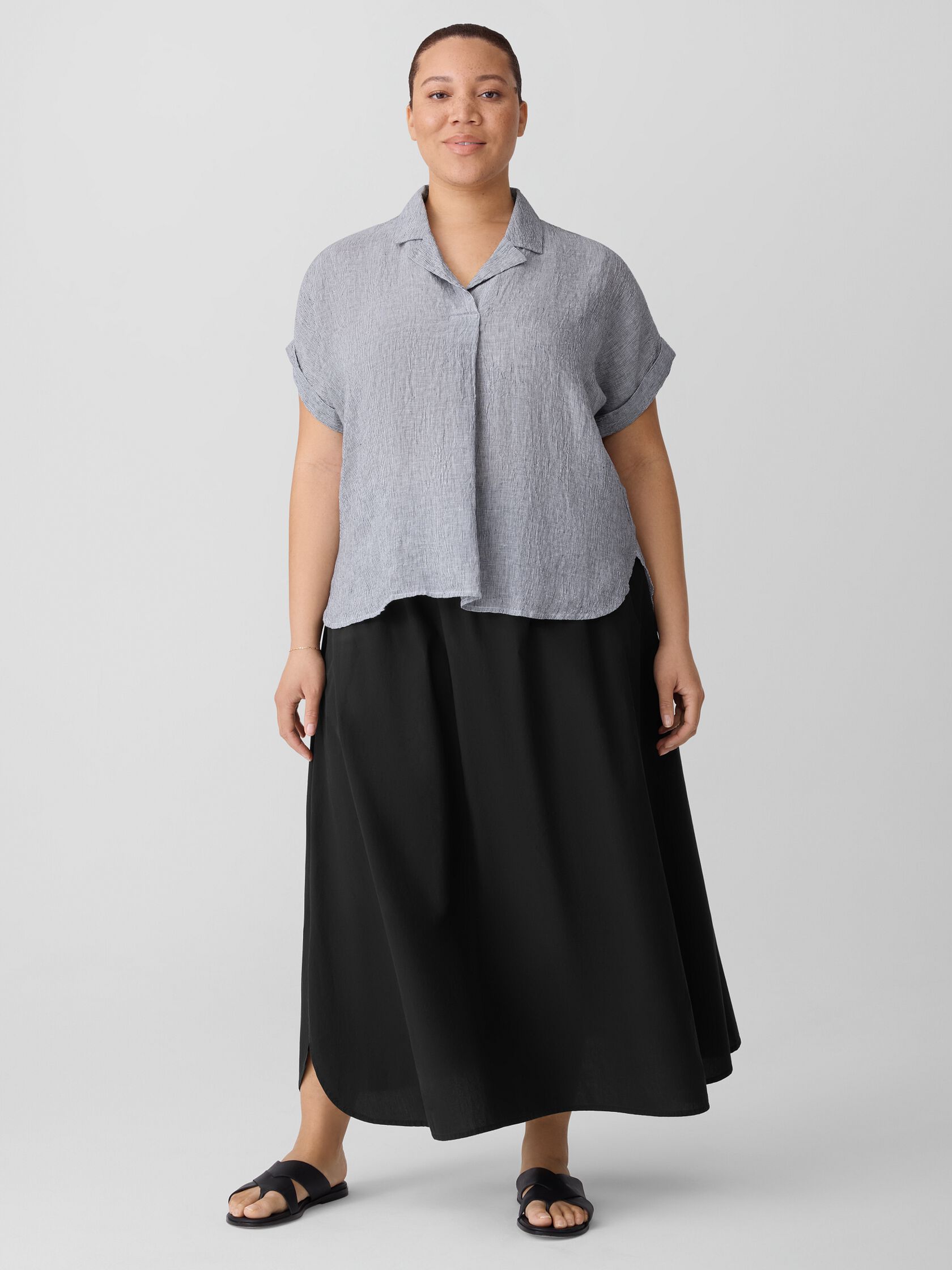 Washed Organic Cotton Poplin A-Line Skirt