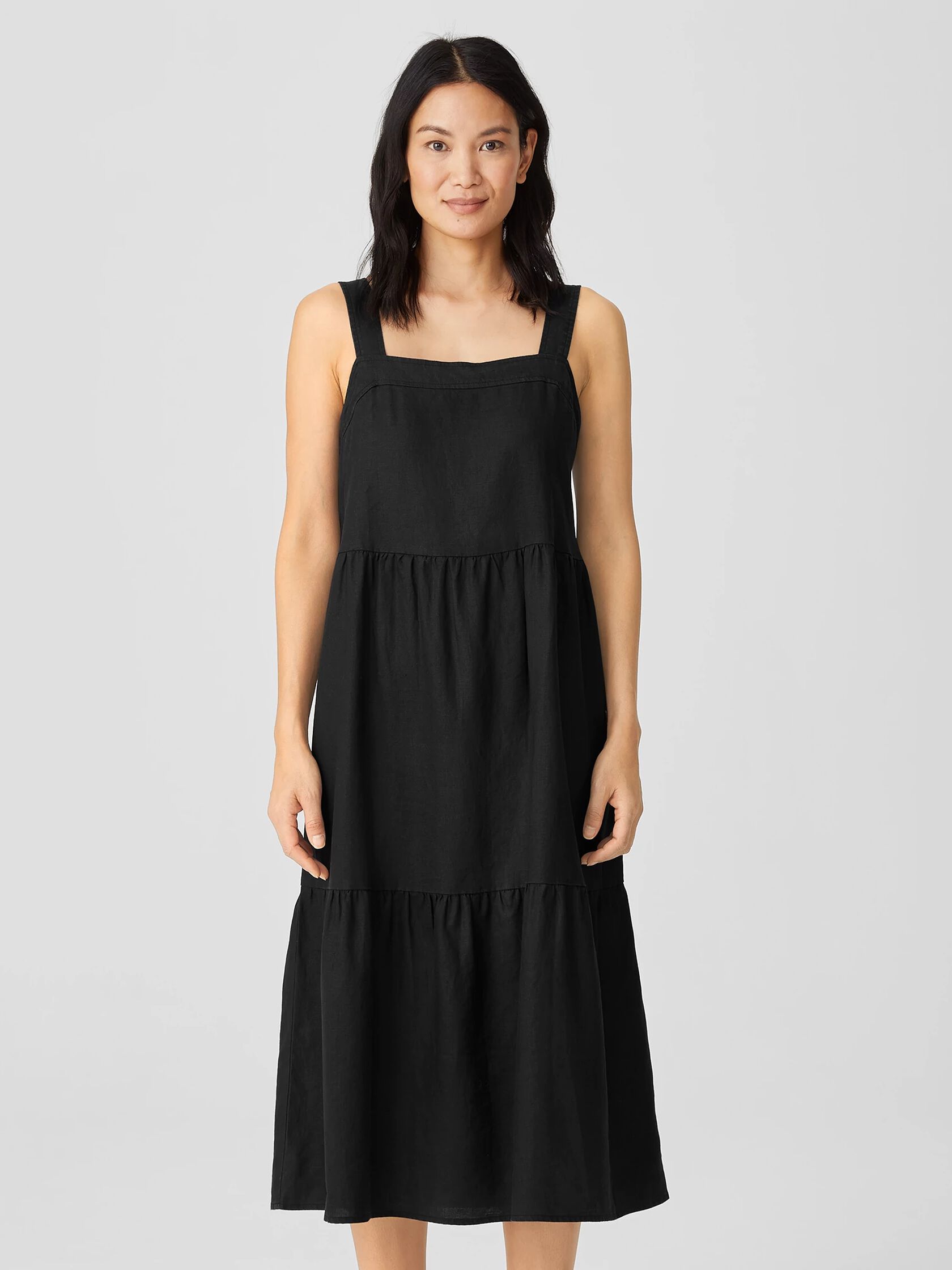 Organic Linen Tiered Dress