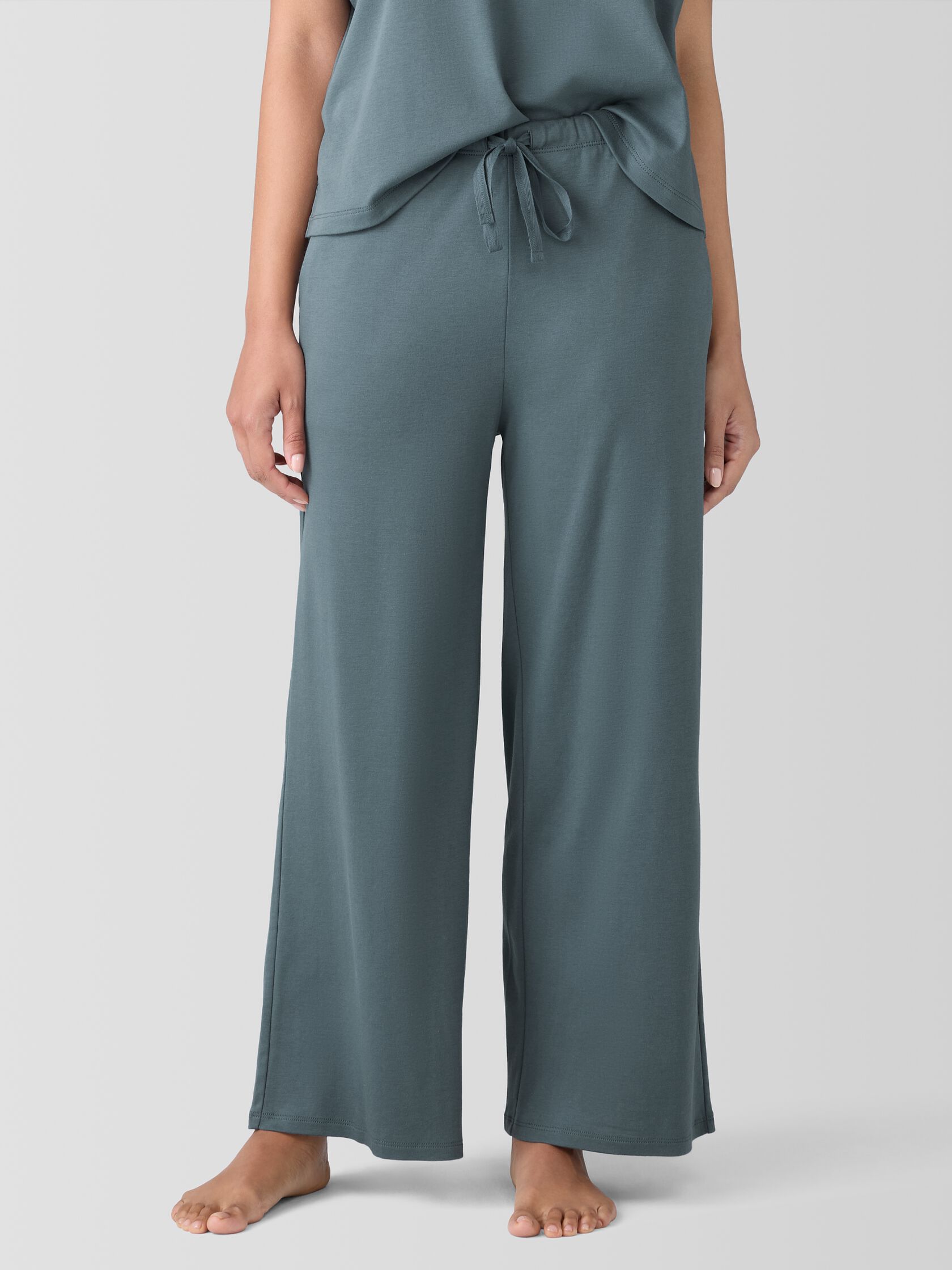 Organic Cotton Interlock Wide-Leg Sleep Pant