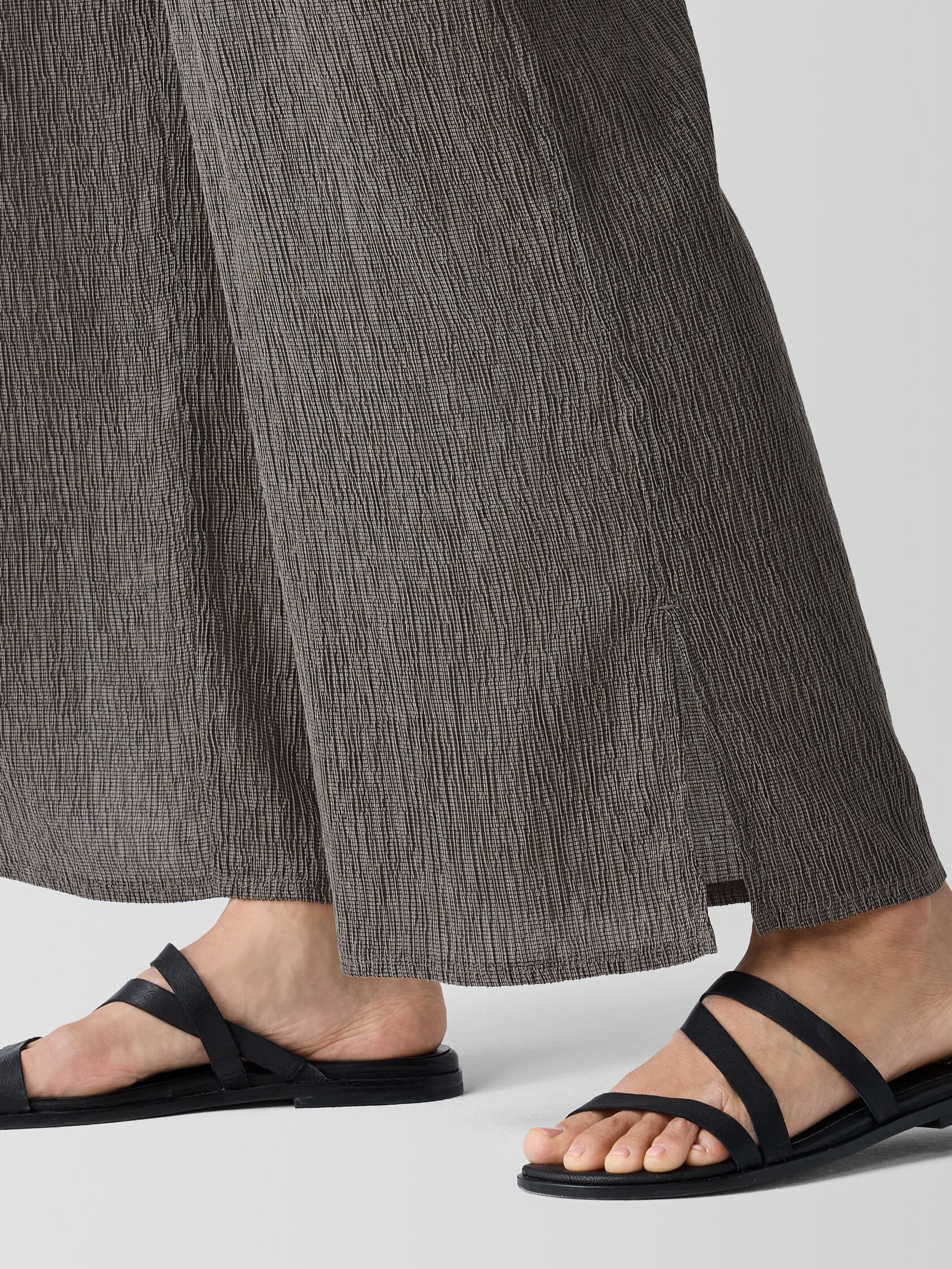 Woven Pliss&eacute; Wide-Leg Pant