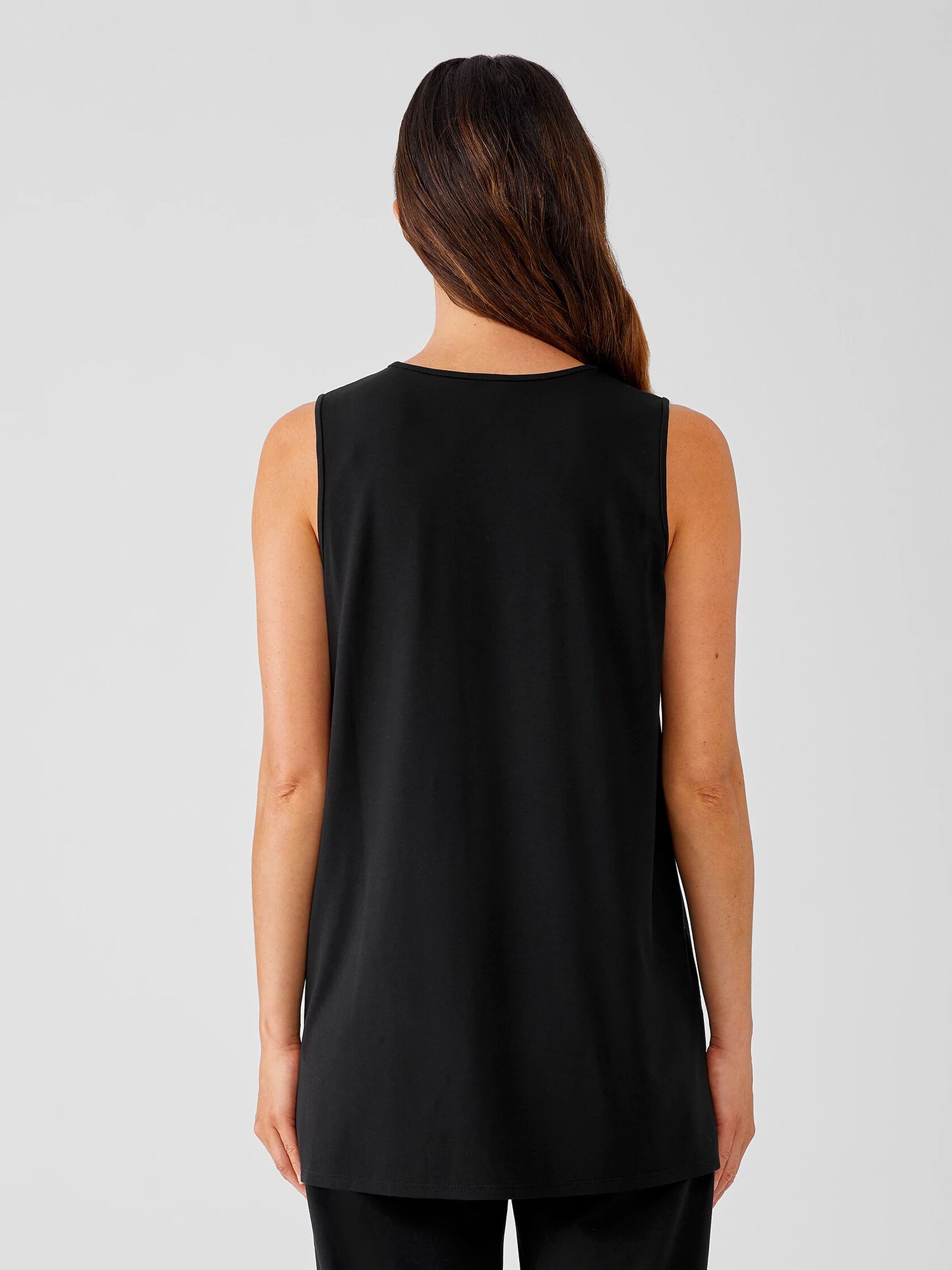 Stretch Jersey Knit V-Neck Tank
