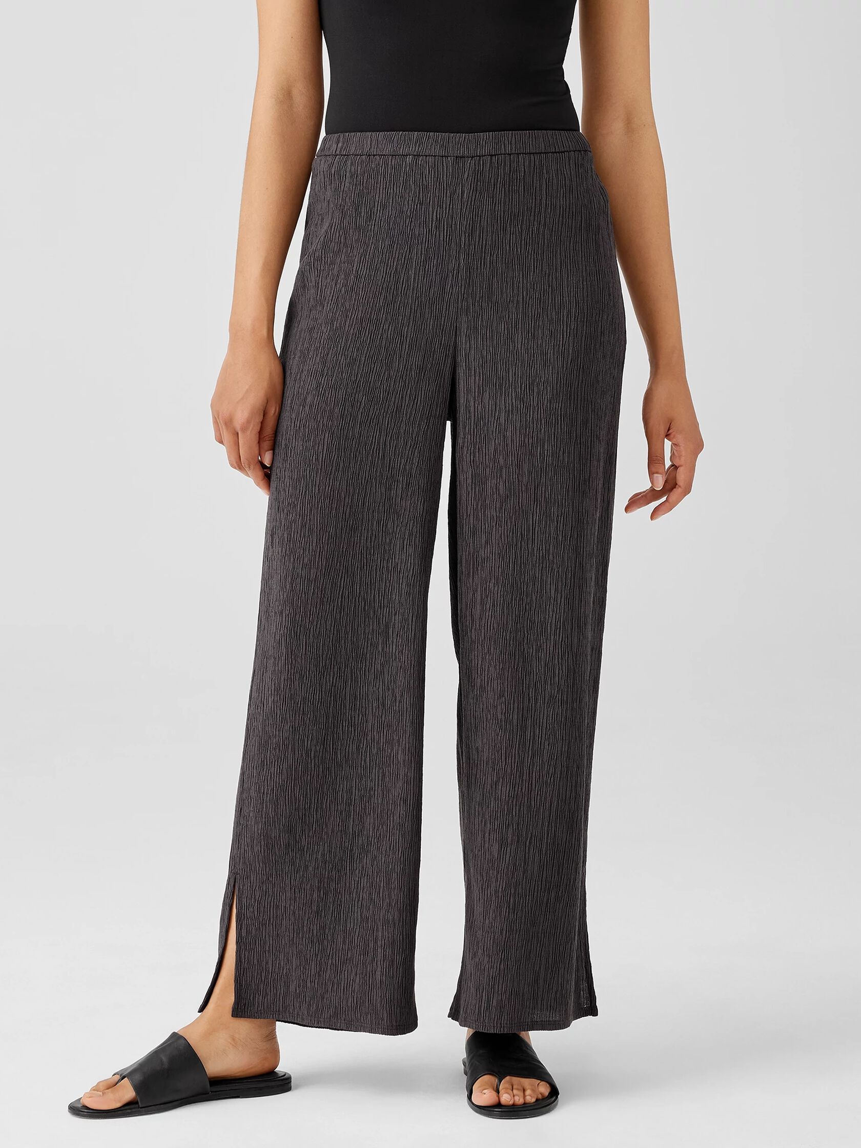 Woven Pliss&eacute; Wide-Leg Pant
