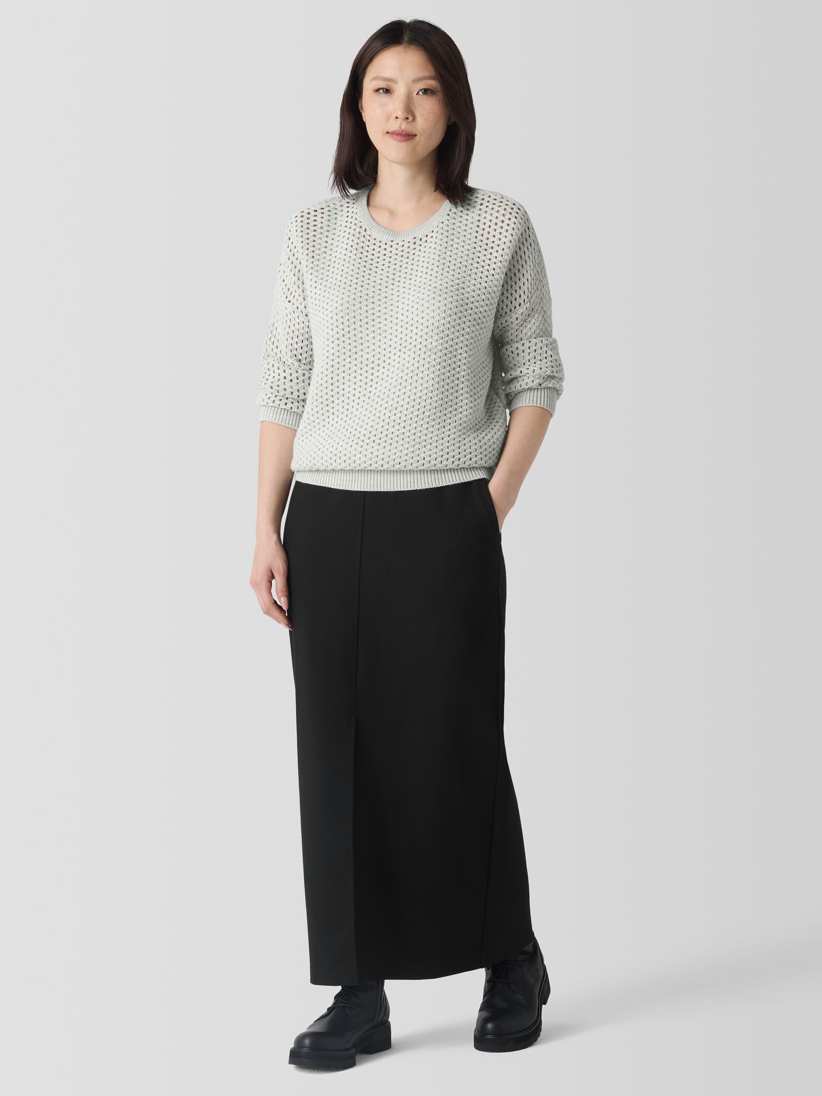 Merino Crew Neck Top in Regenerative Wool