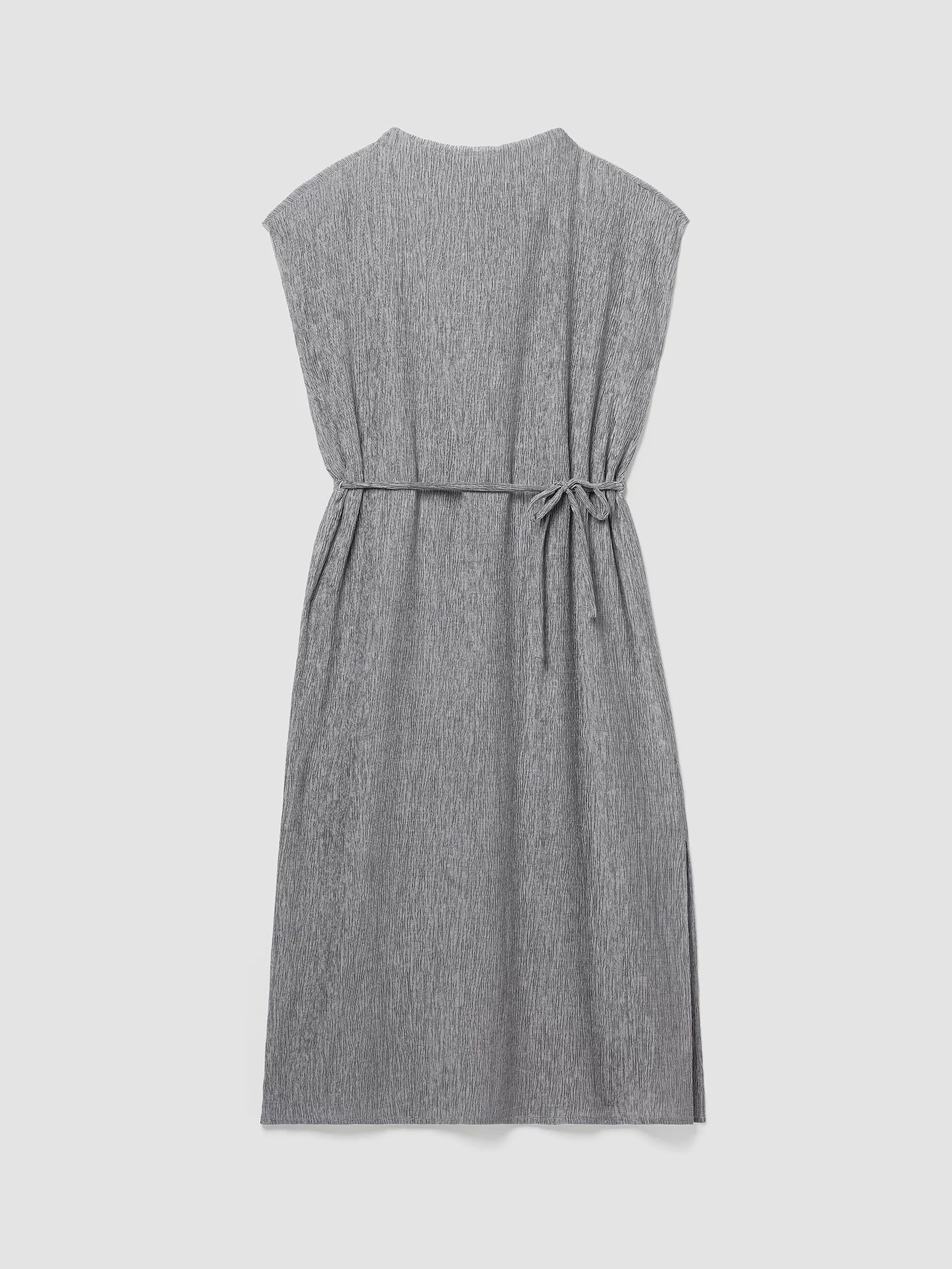 Woven Pliss&eacute; Funnel Neck Dress
