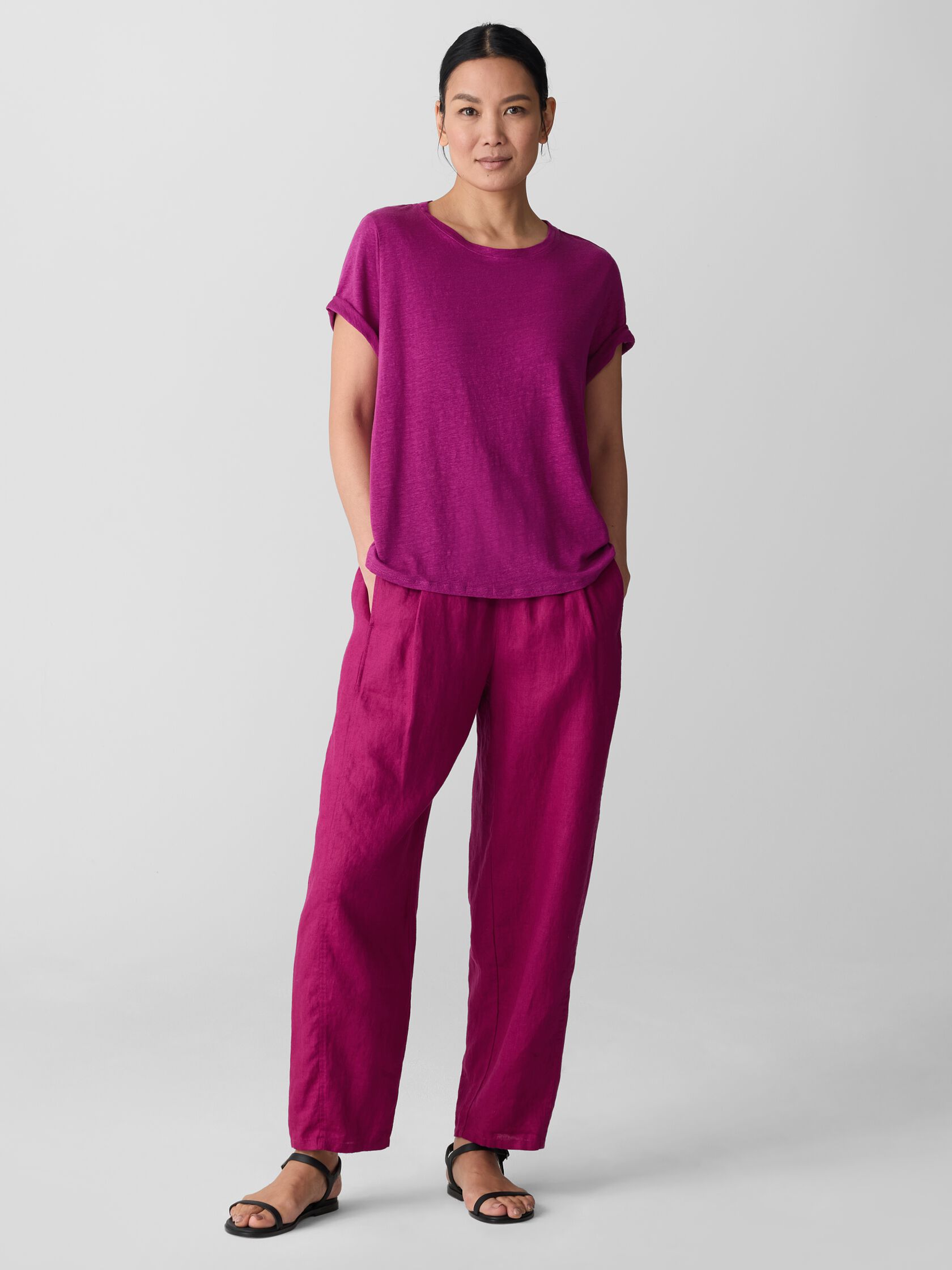 Organic Linen Jersey Crew Neck Tee