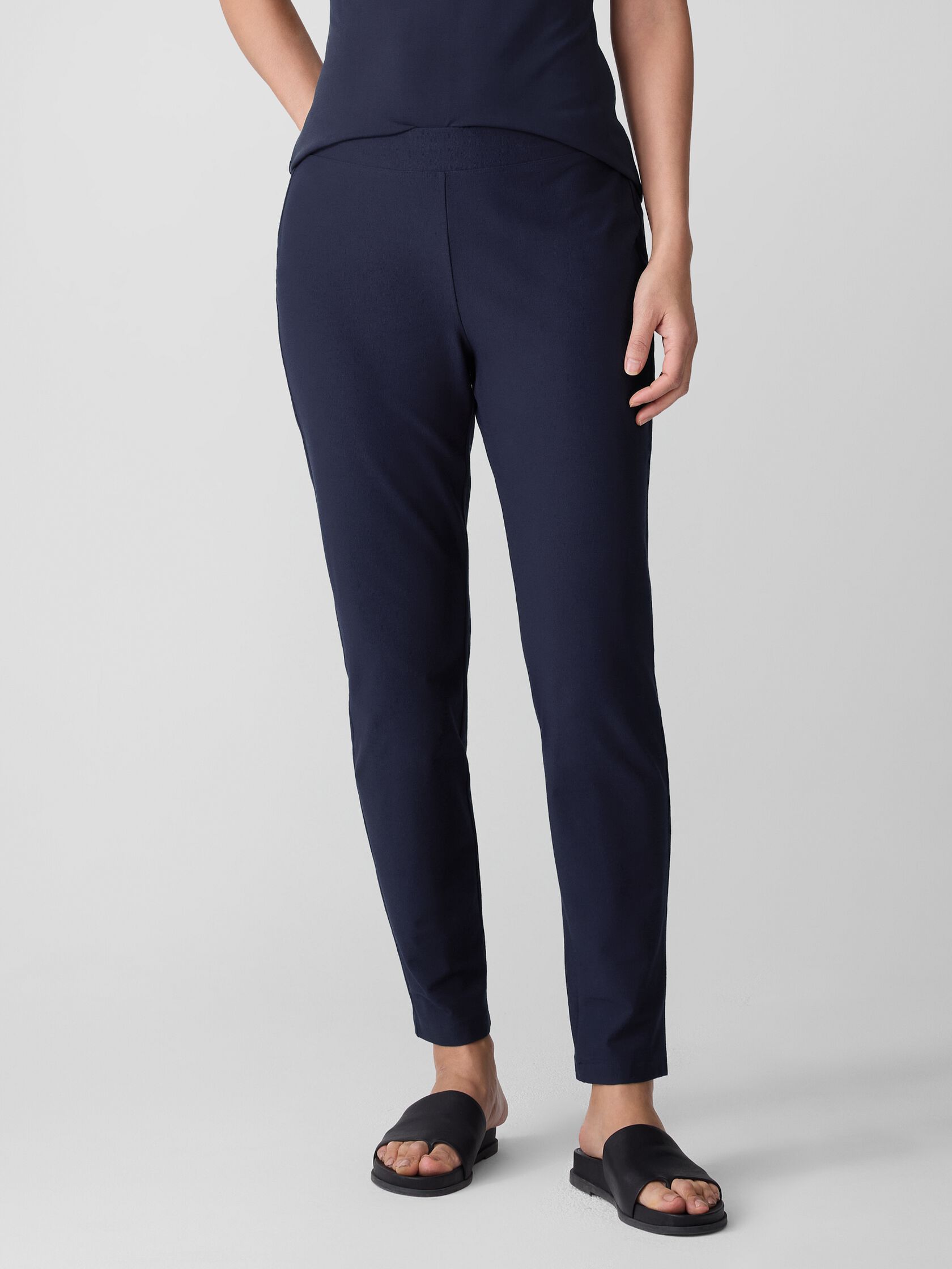 Washable Stretch Crepe Slim Pant