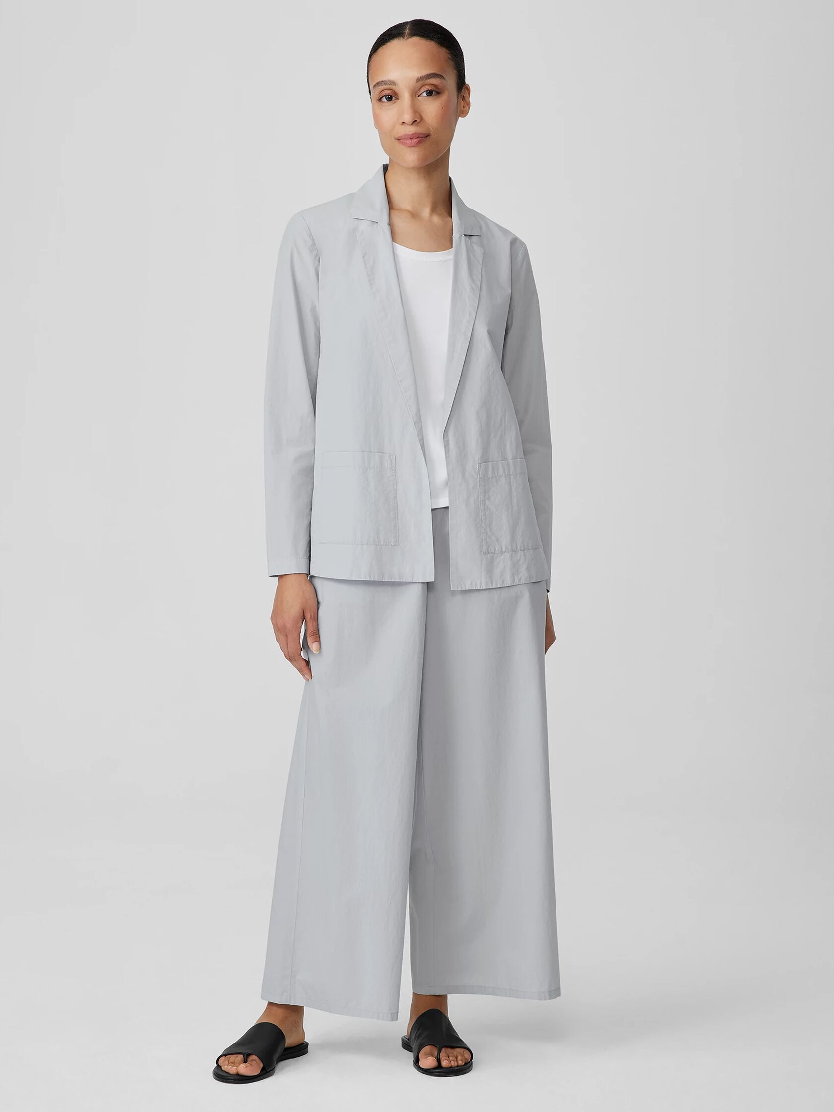 Washed Organic Cotton Poplin Blazer