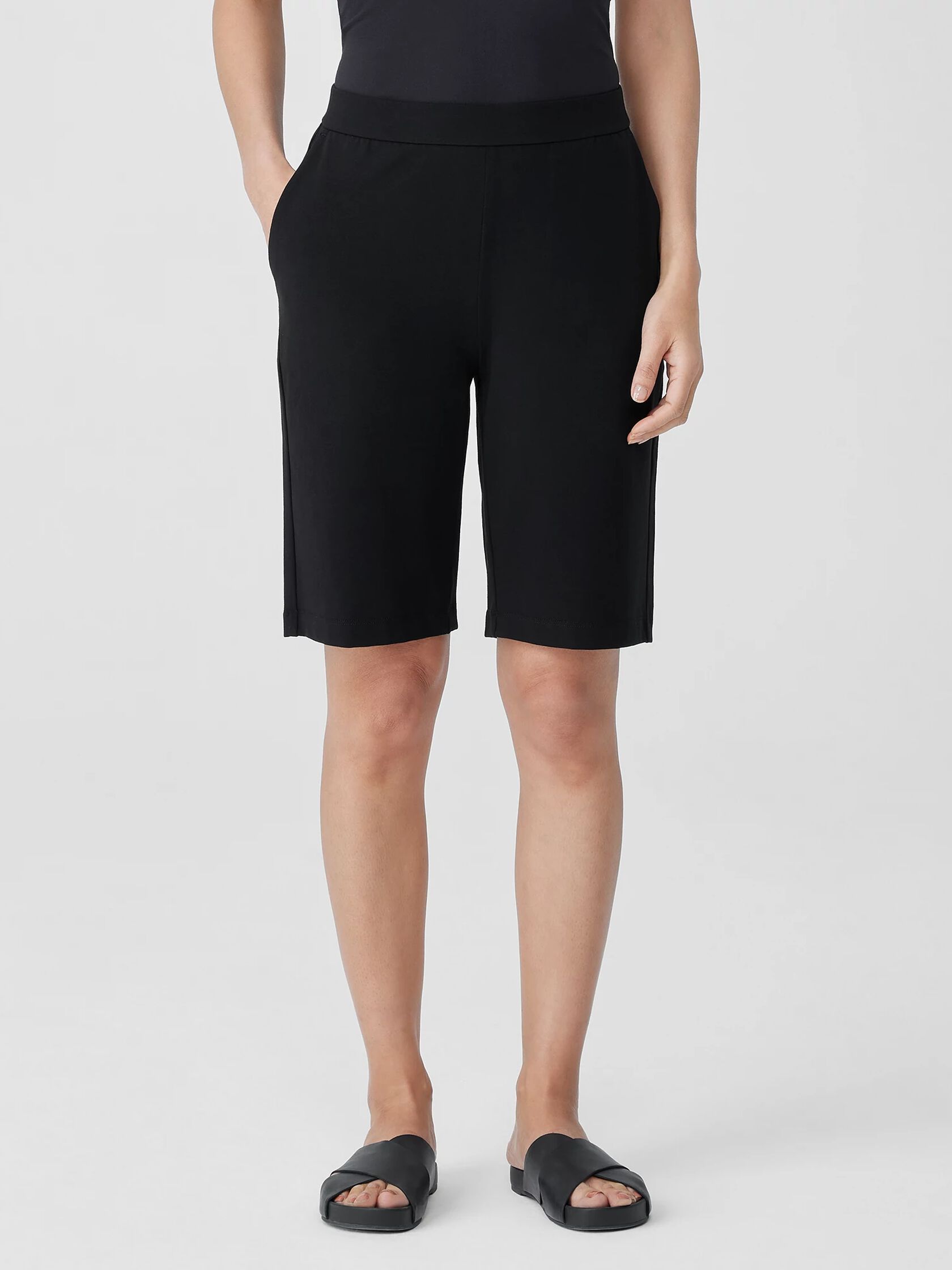 Pima Cotton Stretch Jersey Walking Shorts