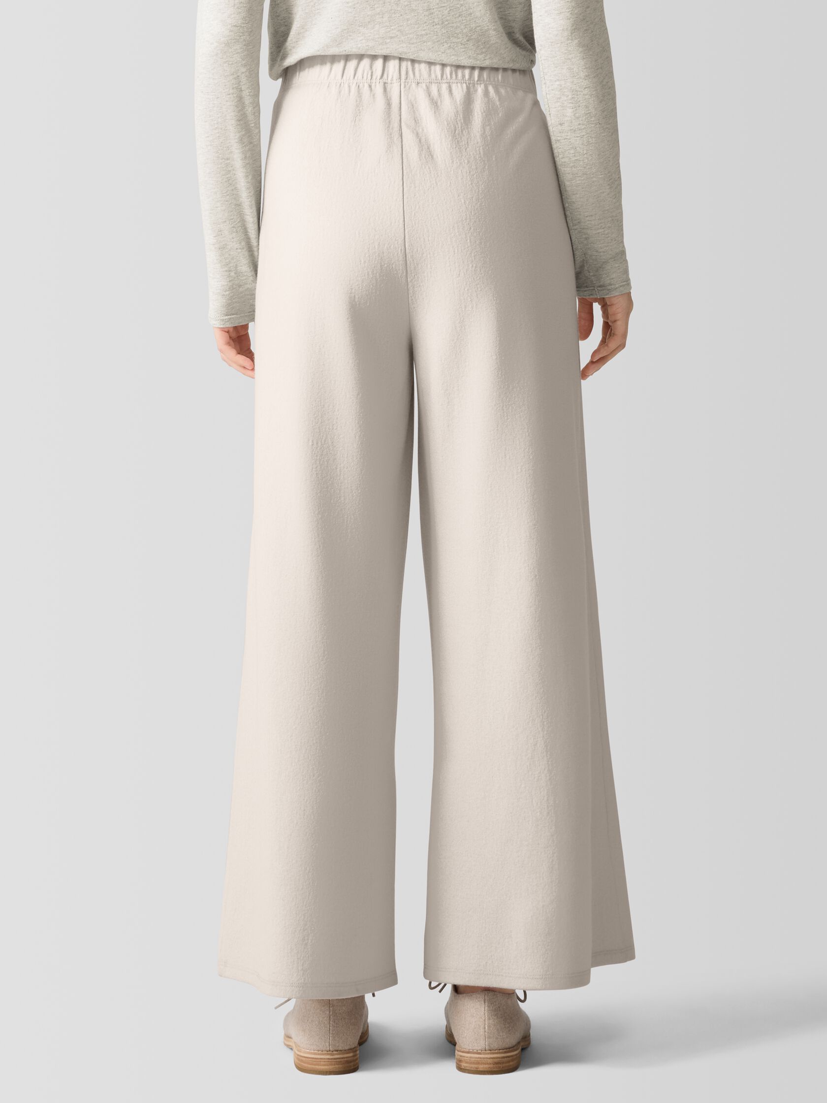 Felted Wool Jersey Wide-Leg Pant in Regenerative Wool
